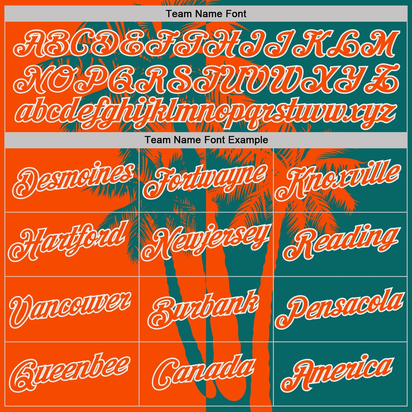 Custom Teal Orange-White Hawaii Tropical Coastal Palm Trees Performance T-Shirt view 3