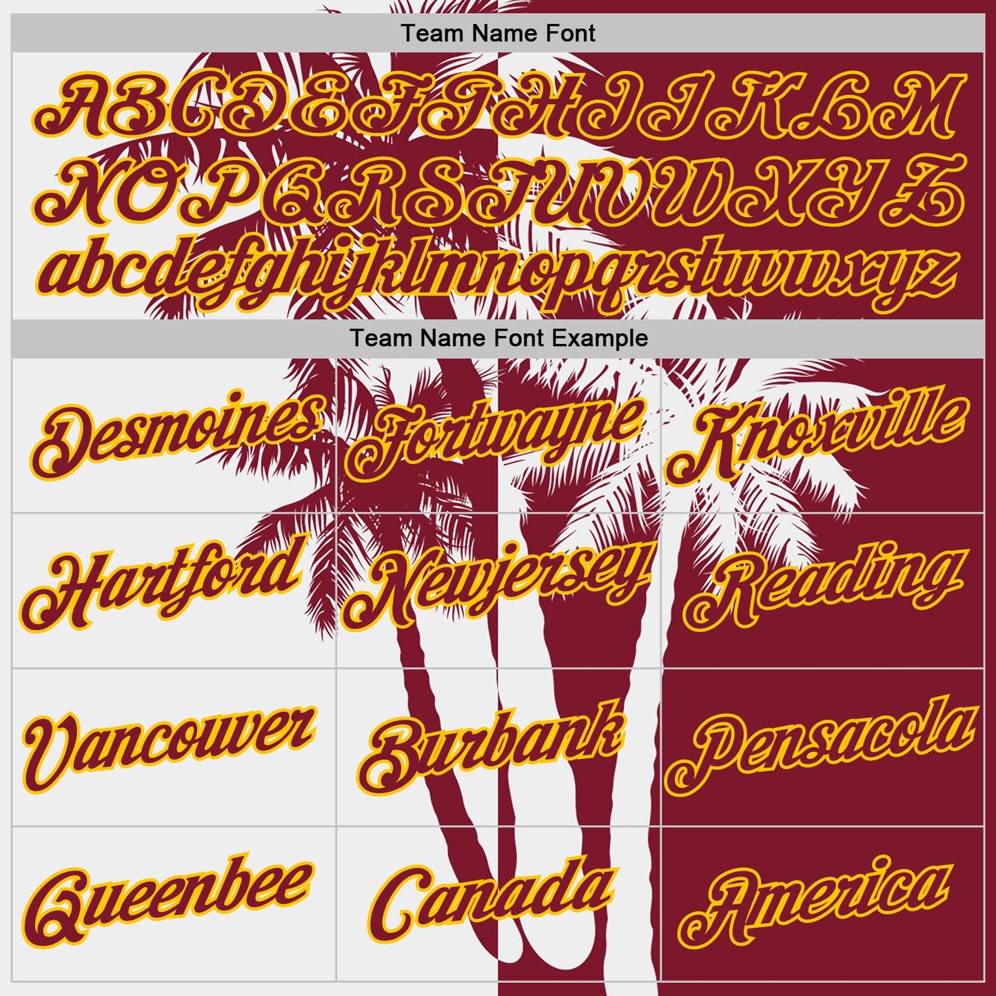 Custom Crimson White-Yellow Hawaii Tropical Coastal Palm Trees Performance T-Shirt view 3