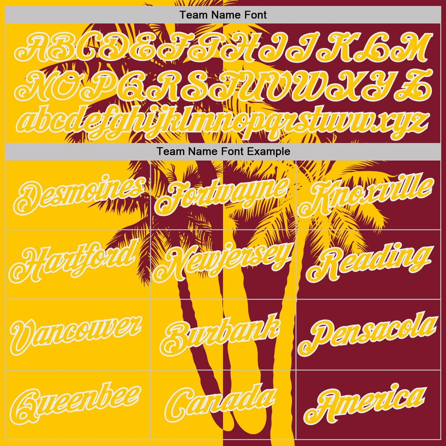 Custom Crimson Yellow-White Hawaii Tropical Coastal Palm Trees Performance T-Shirt view 3