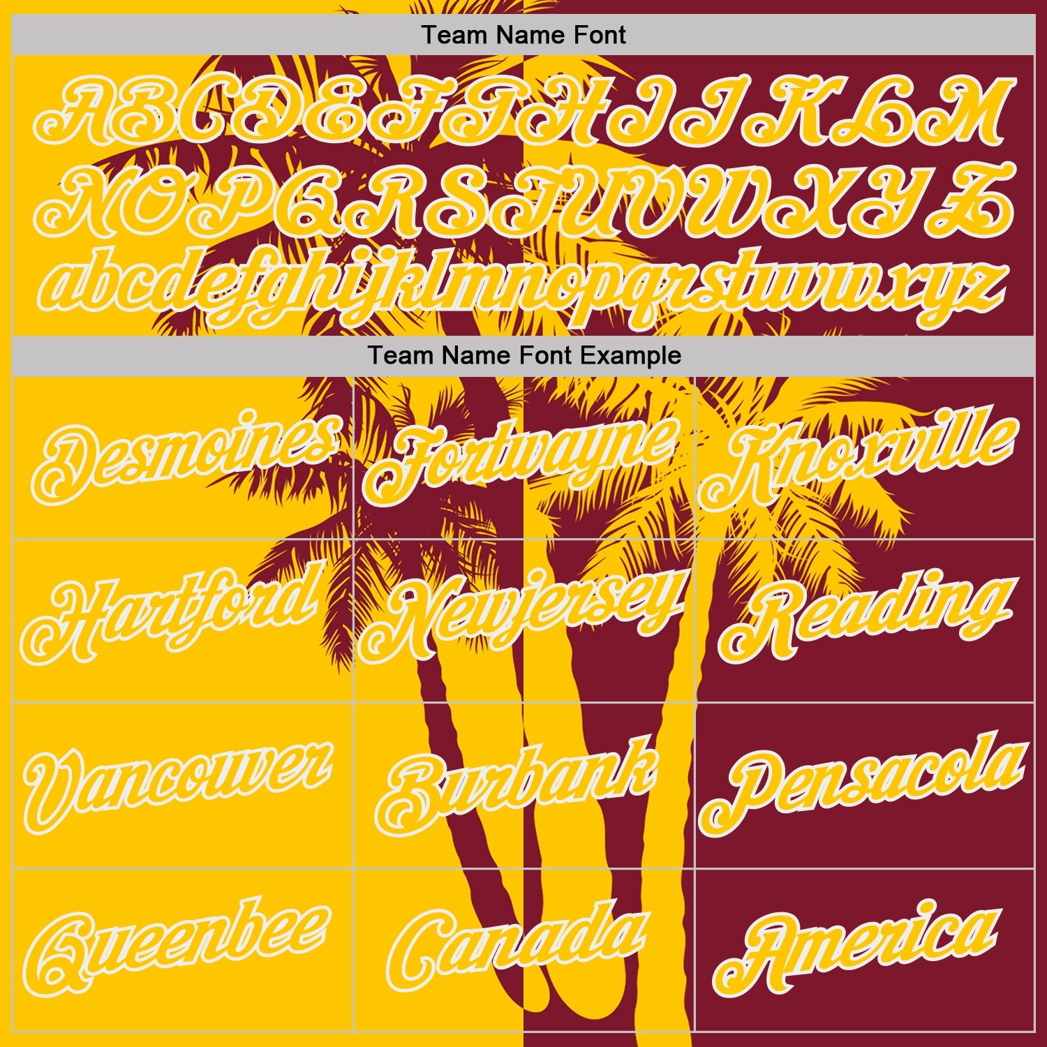 Custom Crimson Yellow-White Hawaii Tropical Coastal Palm Trees Performance T-Shirt view 3