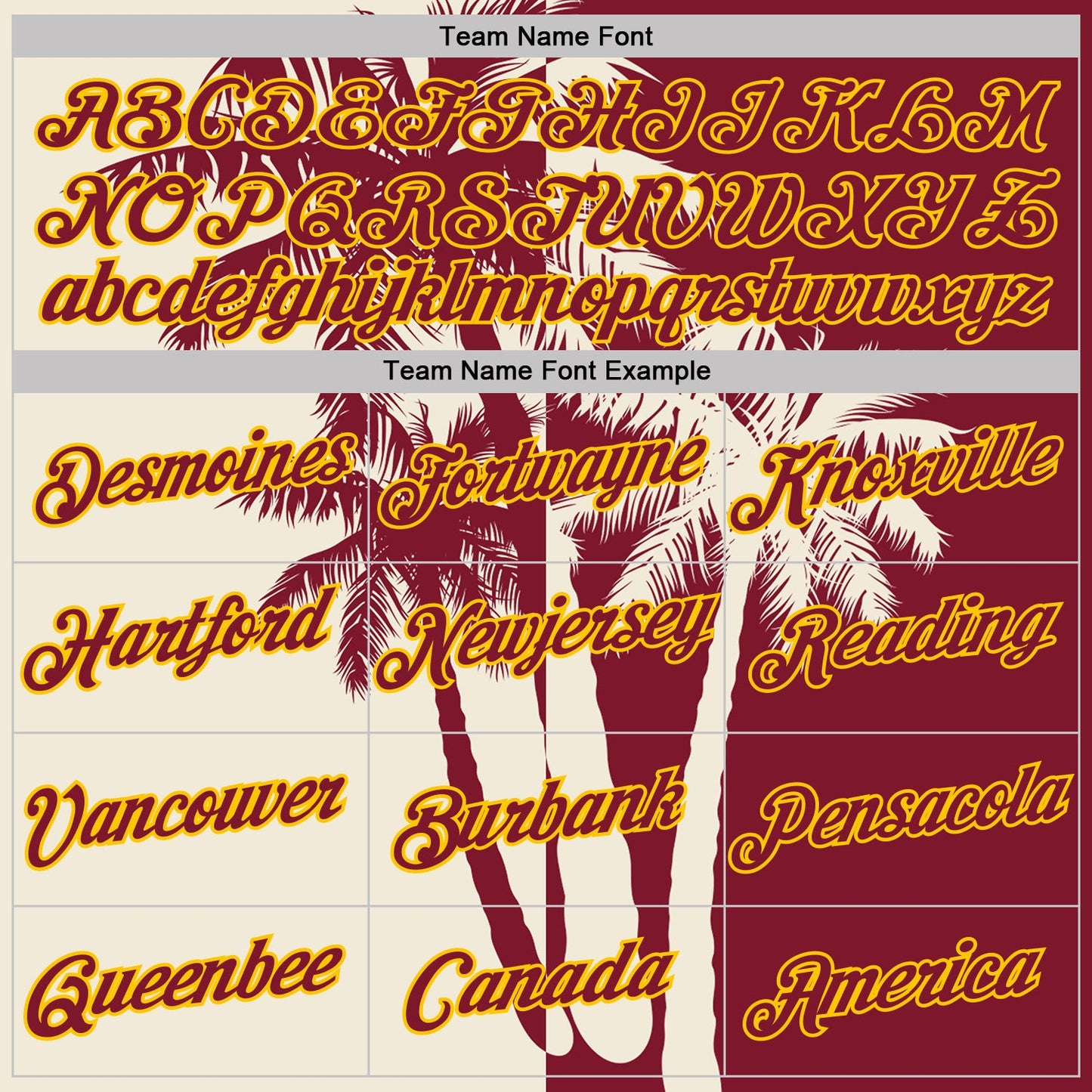 Custom Crimson Cream-Yellow Hawaii Tropical Coastal Palm Trees Performance T-Shirt view 3