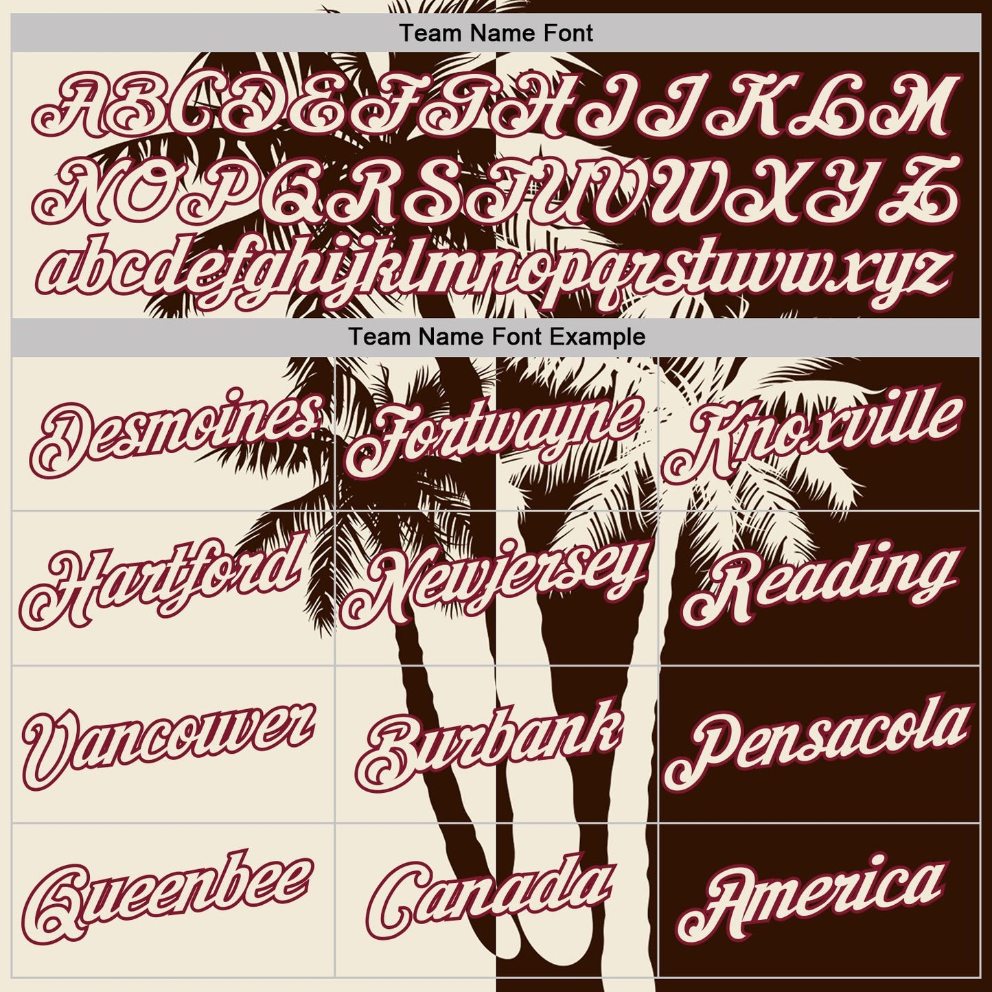 Custom Brown Cream-Crimson Hawaii Tropical Coastal Palm Trees Performance T-Shirt view 3