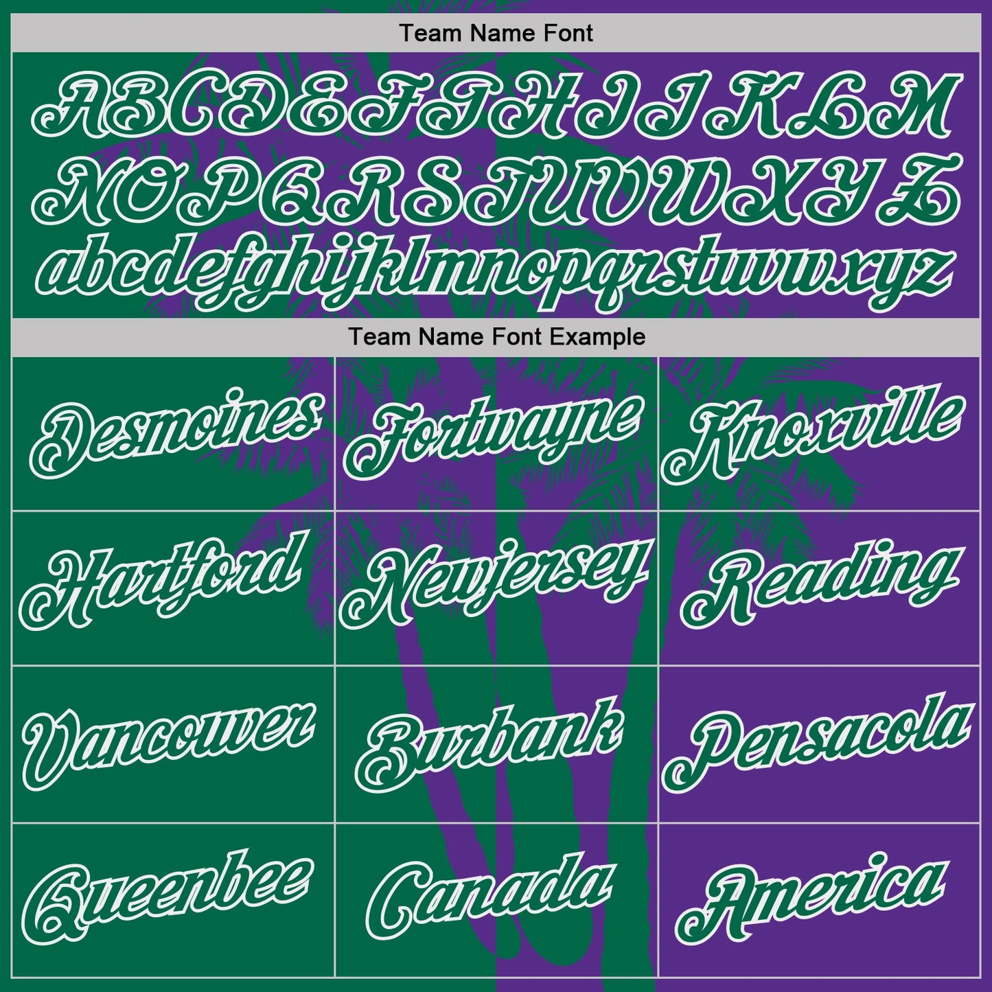 Custom Purple Kelly Green-White Hawaii Tropical Coastal Palm Trees Performance T-Shirt view 3