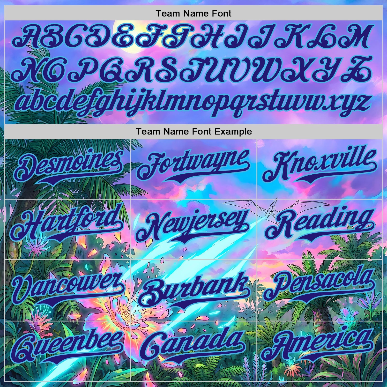 Custom Purple Dark Purple Pink-Sky Blue Cyber Tropical Palm Trees Psychedelic Sky Authentic Baseball Jersey view 4