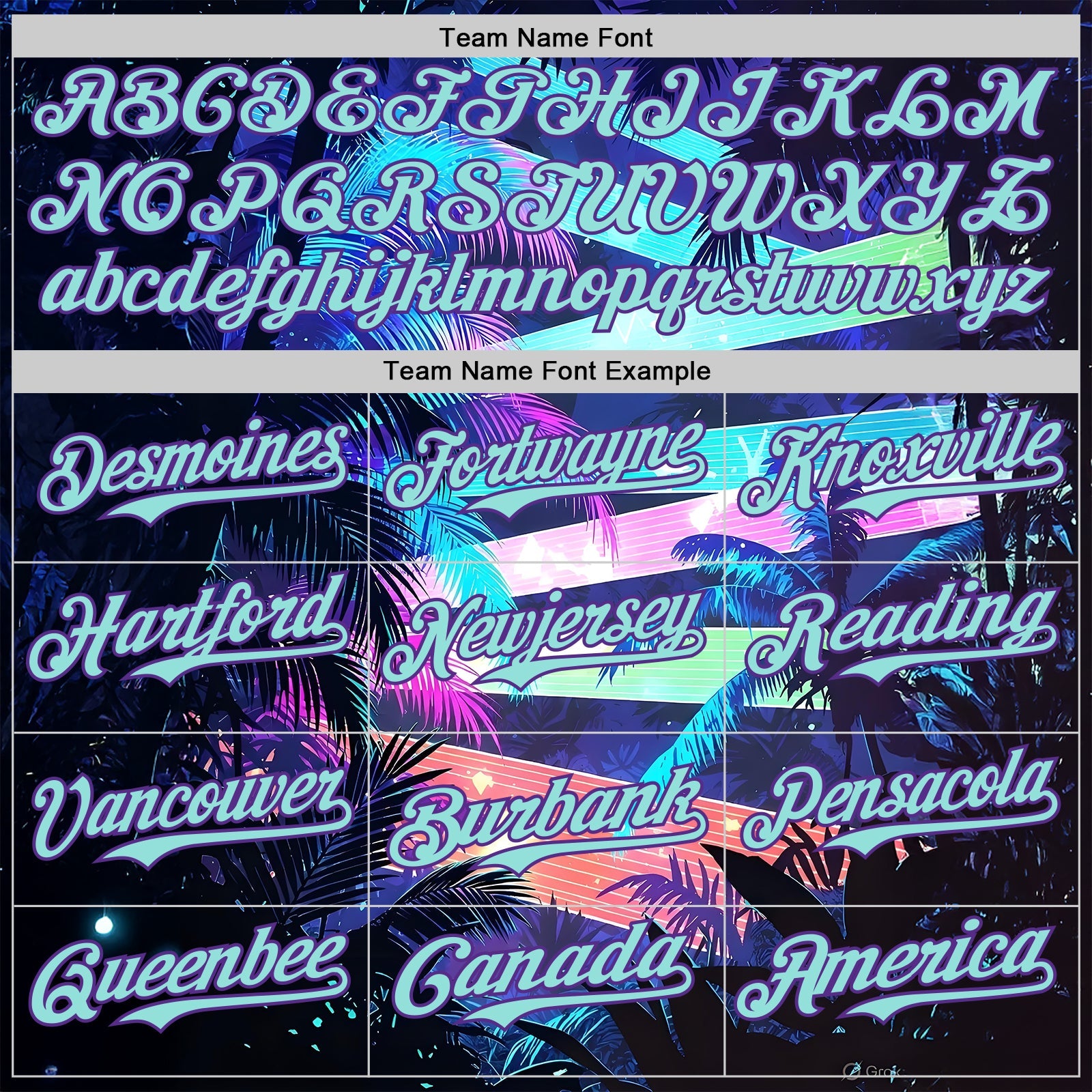 Custom Blue Ice Blue-Purple Cyber Tropical Palm Trees Music Festival Authentic Baseball Jersey view 4