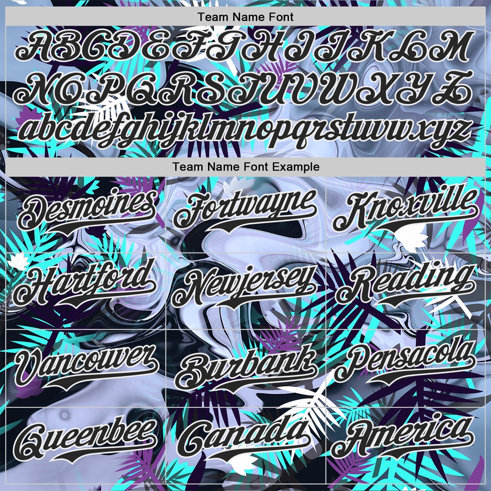 Custom Purple Black Green-White Cyber Tropical Palm Trees Music Festival Fluid Liquid Authentic Baseball Jersey view 4