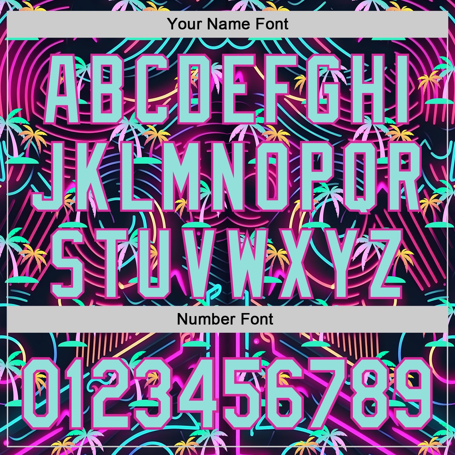 Custom Black Ice Blue-Deep Pink Cyber Tropical Palm Trees Music Festival Authentic Baseball Jersey view 5