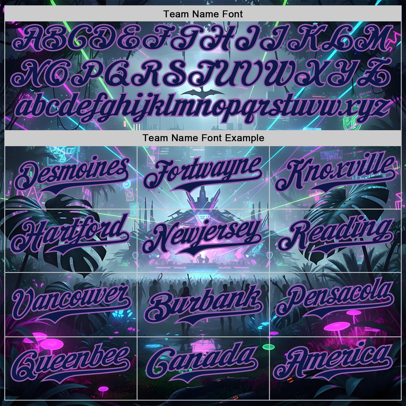 Custom Gray Navy Black-Medium Purple Cyber Tropical Palm Trees Music Festival Authentic Baseball Jersey view 4