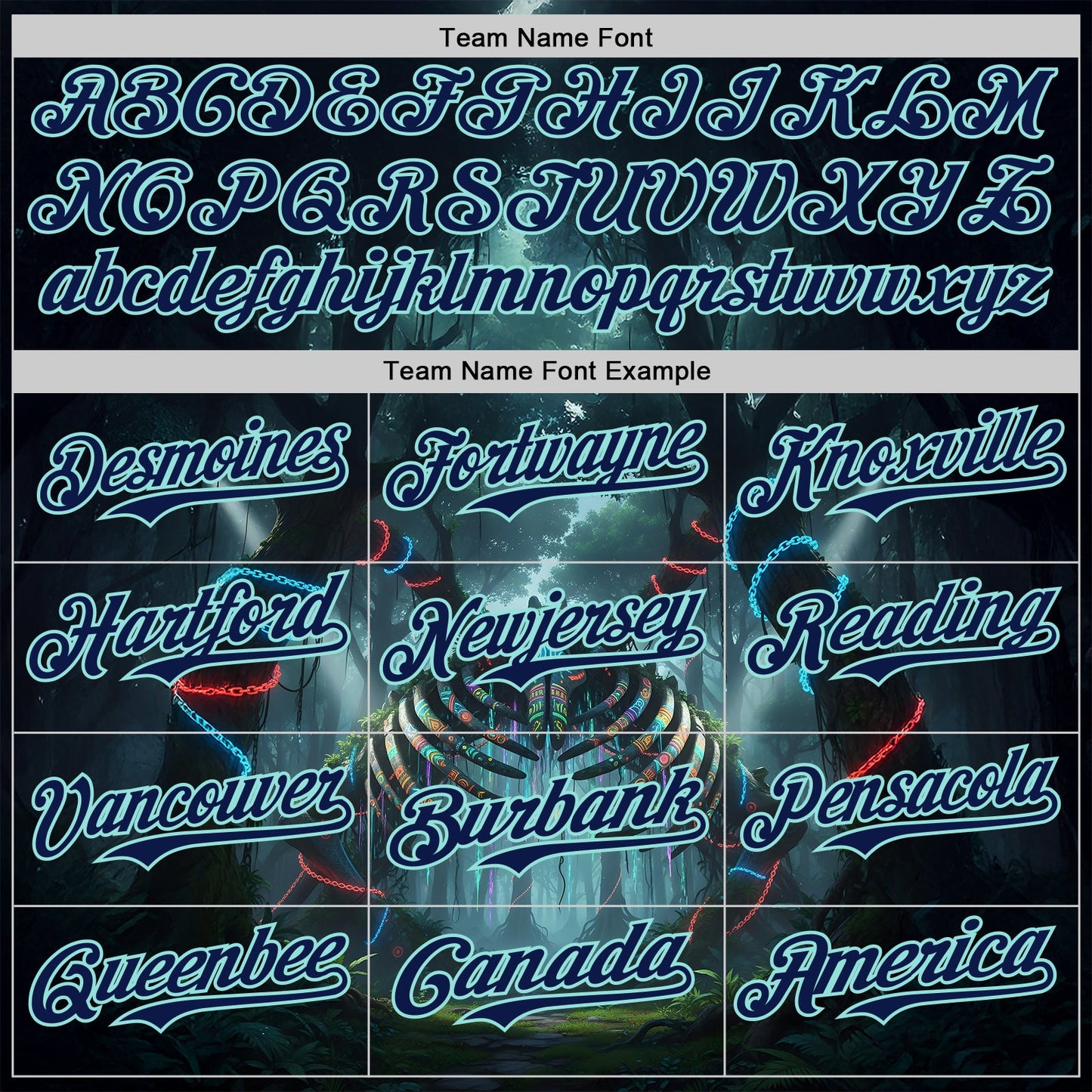 Custom Black Navy-Ice Blue Cyber Tropical Palm Trees Gothic Fantasy Authentic Baseball Jersey view 4