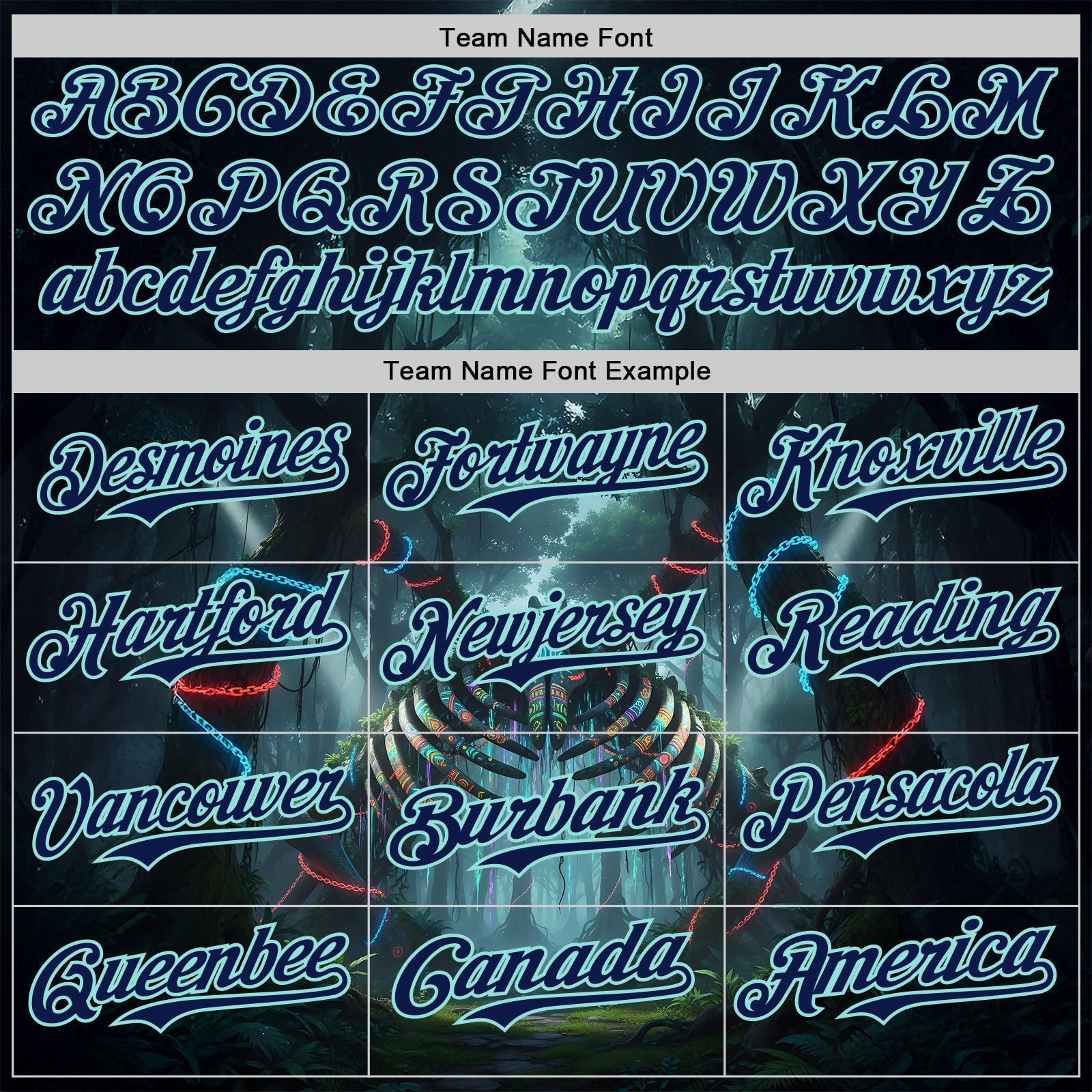 Custom Black Navy-Ice Blue Cyber Tropical Palm Trees Gothic Fantasy Authentic Baseball Jersey view 4