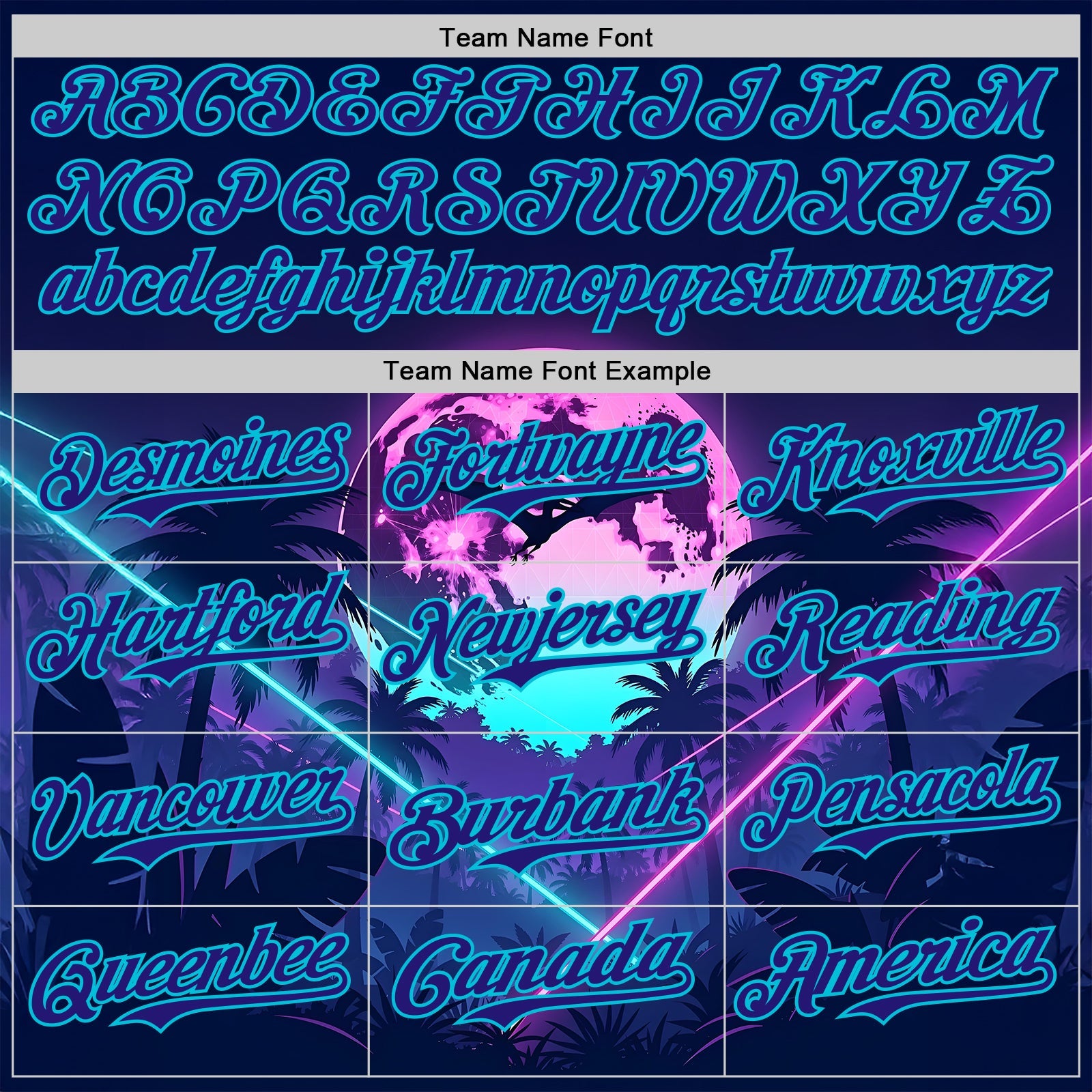 Custom Blue Dark Purple-Lakes Blue Cyber Tropical Palm Trees Gothic Fantasy Authentic Baseball Jersey view 4