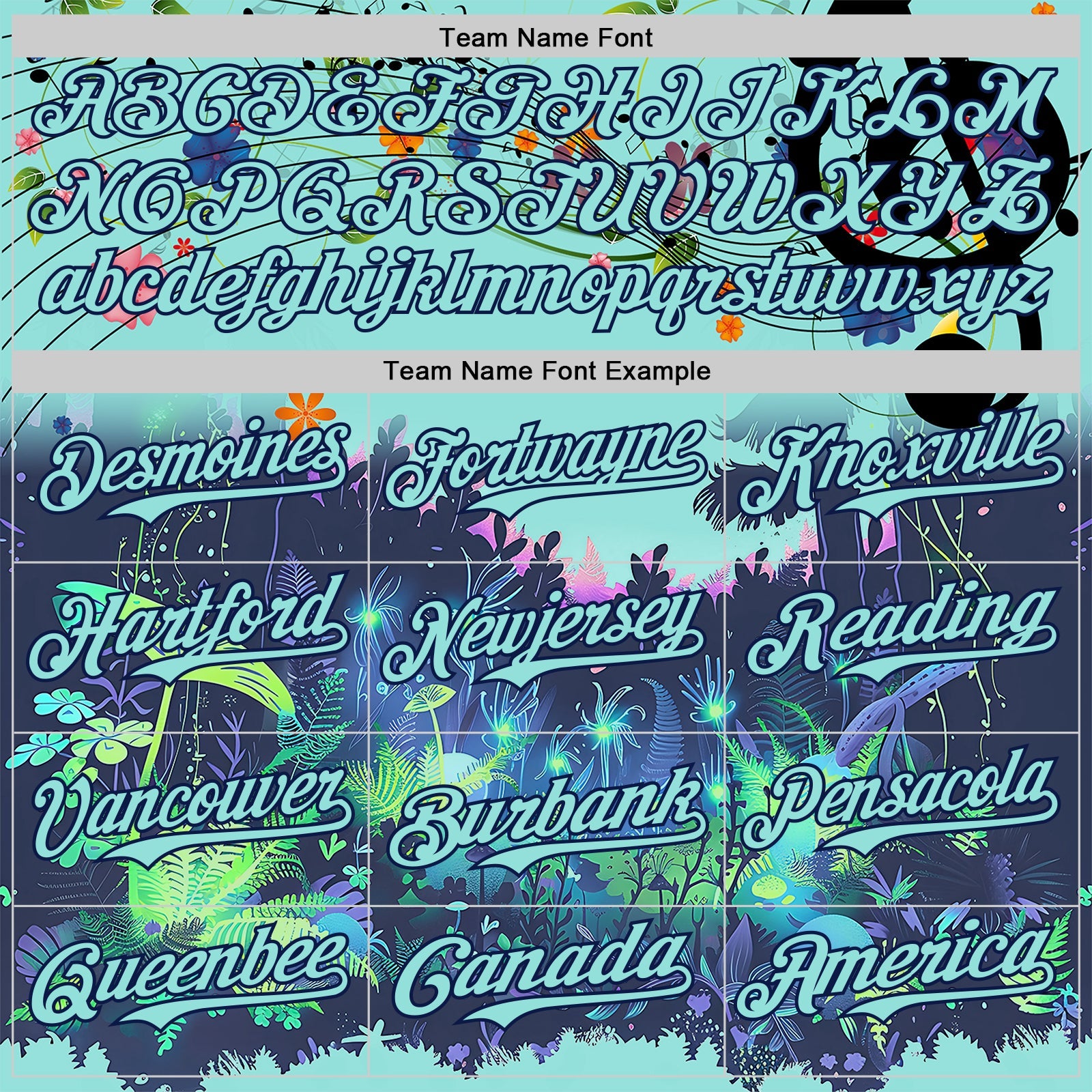 Custom Ice Blue-Navy Cyber Tropical Palm Trees Music Festival Authentic Baseball Jersey view 4