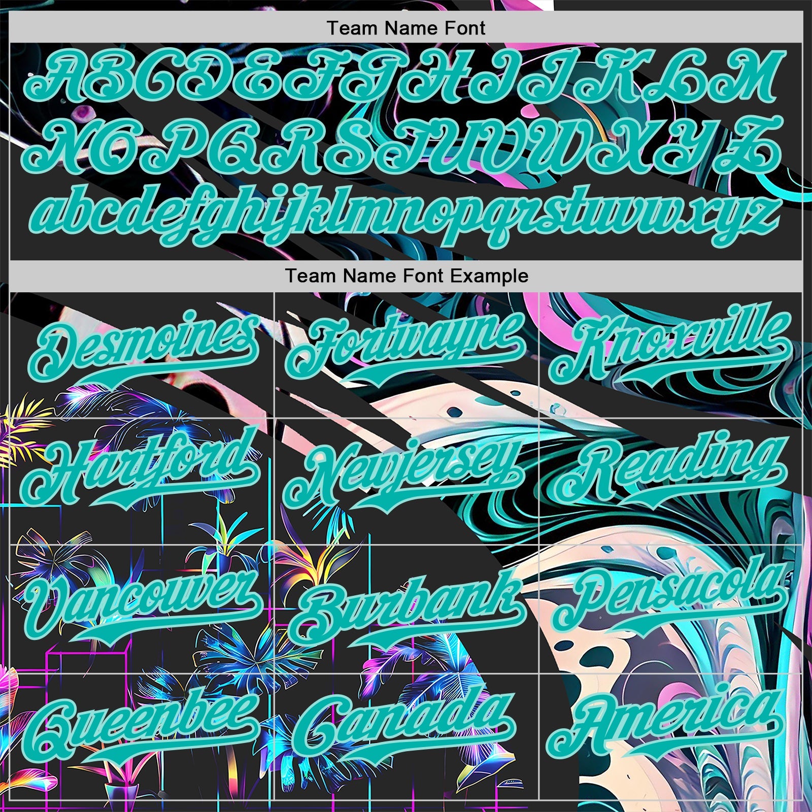 Custom Black Aqua-Ice Blue Cyber Tropical Palm Trees Music Festival Fluid Liquid Authentic Baseball Jersey view 4