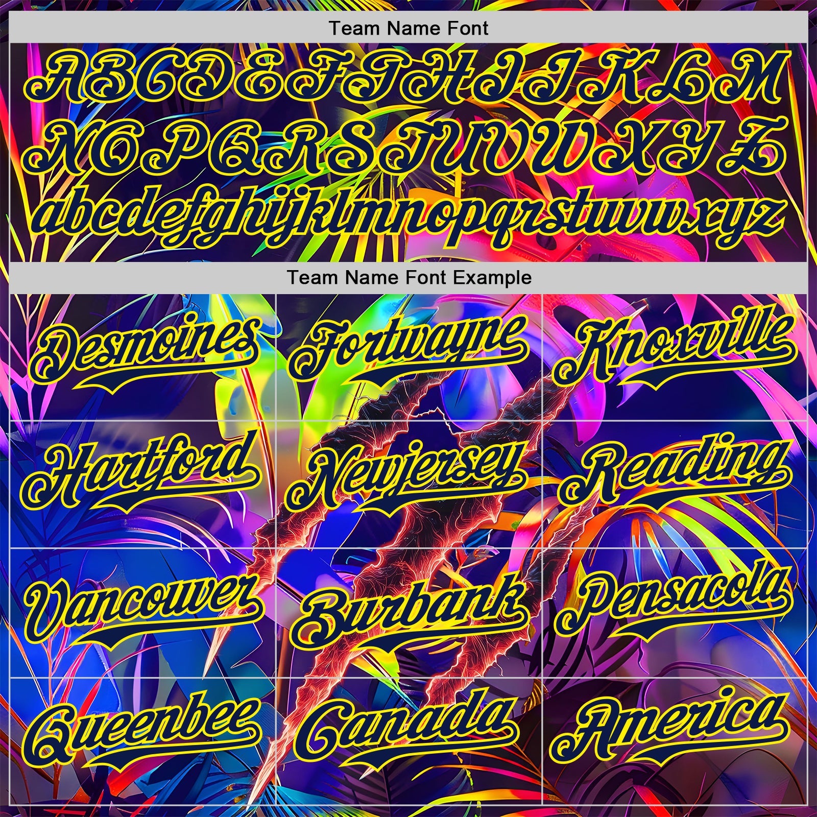 Custom Black Navy-Light Yellow Cyber Tropical Palm Trees Music Festival Claw Marks Authentic Baseball Jersey view 4