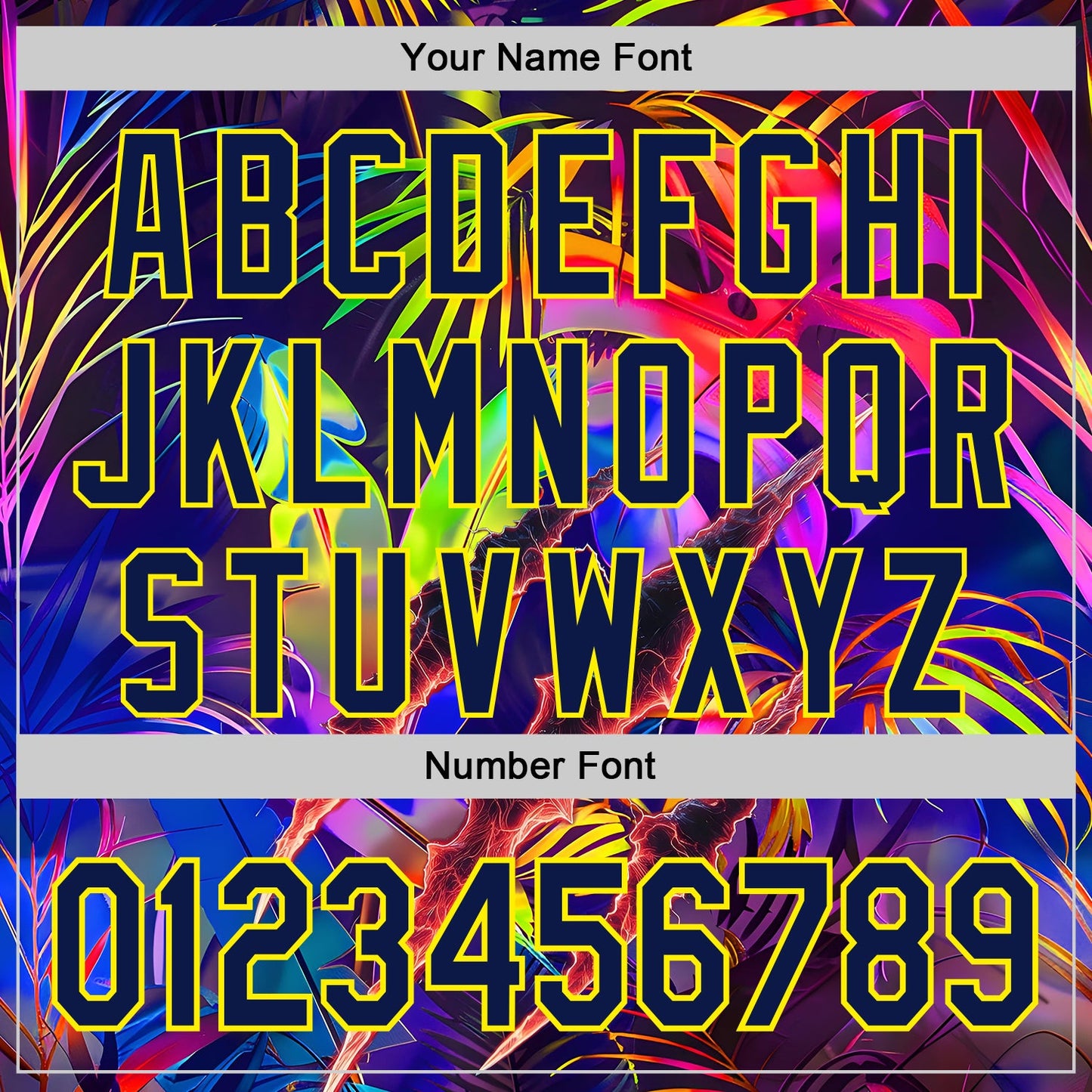 Custom Black Navy-Light Yellow Cyber Tropical Palm Trees Music Festival Claw Marks Authentic Baseball Jersey view 5