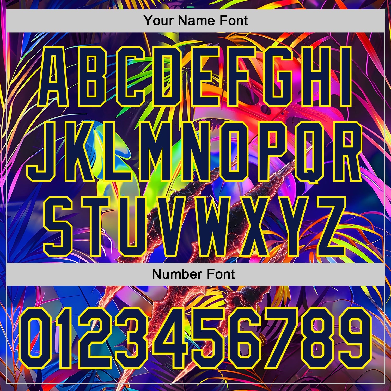 Custom Black Navy-Light Yellow Cyber Tropical Palm Trees Music Festival Claw Marks Authentic Baseball Jersey view 5