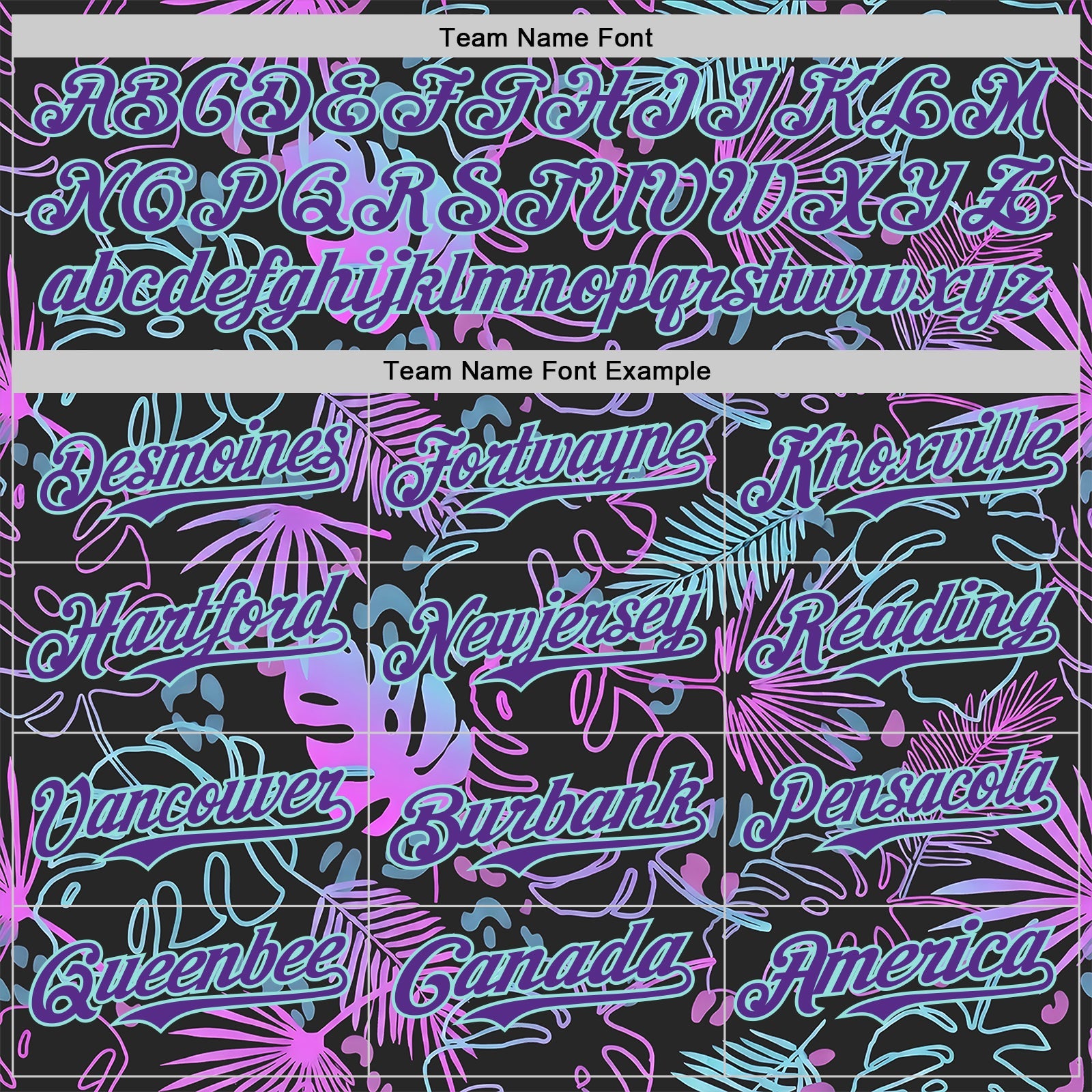Custom Black Purple-Ice Blue Cyber Tropical Palm Trees Music Festival Authentic Baseball Jersey view 4