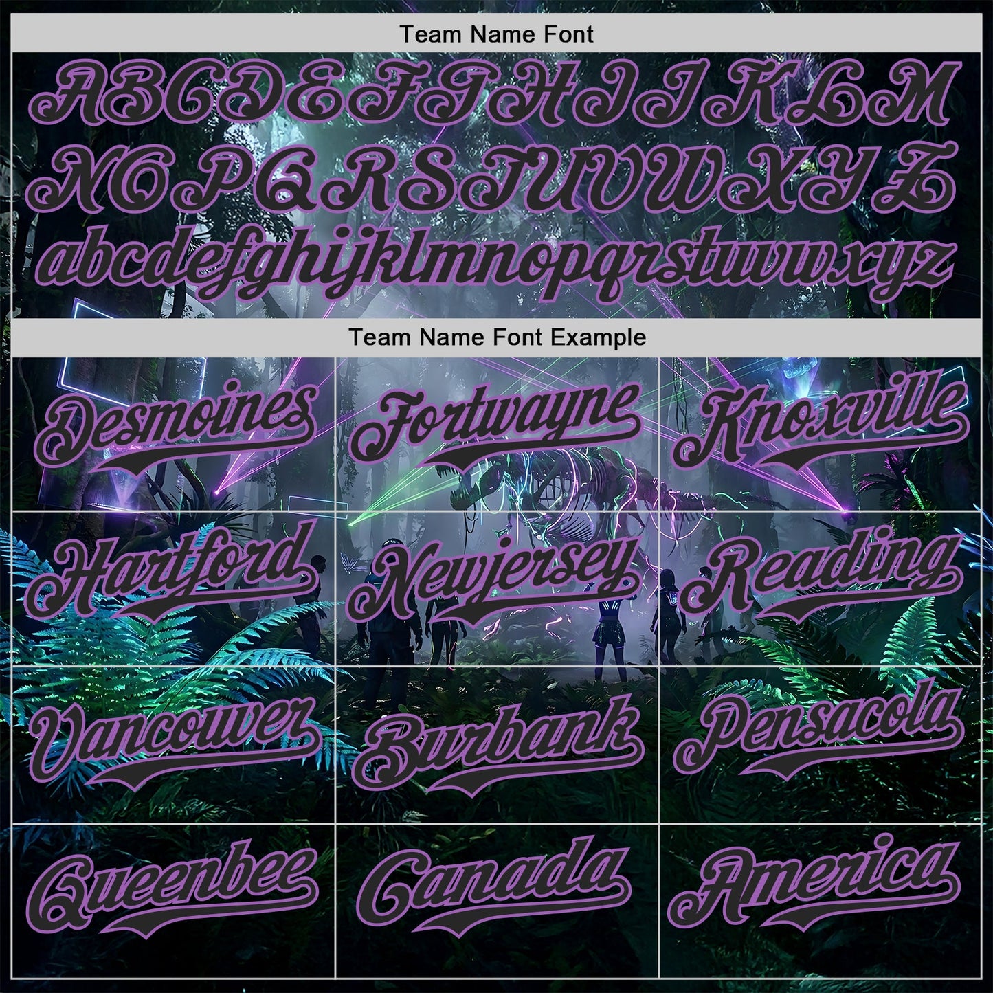 Custom Black-Medium Purple Cyber Tropical Palm Trees Gothic Fantasy Authentic Baseball Jersey view 4