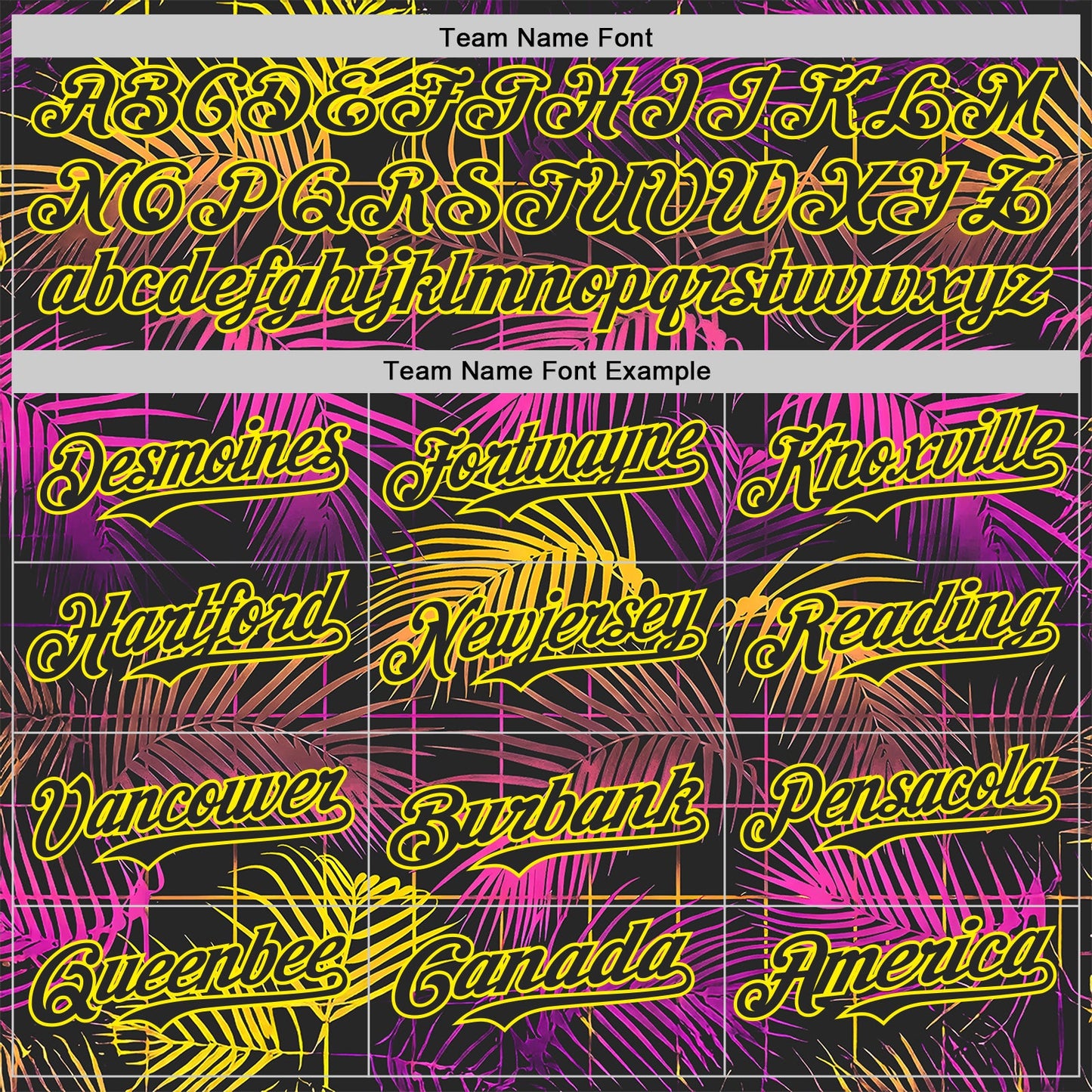 Custom Black Purple-Light Yellow Cyber Tropical Palm Trees Music Festival Authentic Baseball Jersey view 4