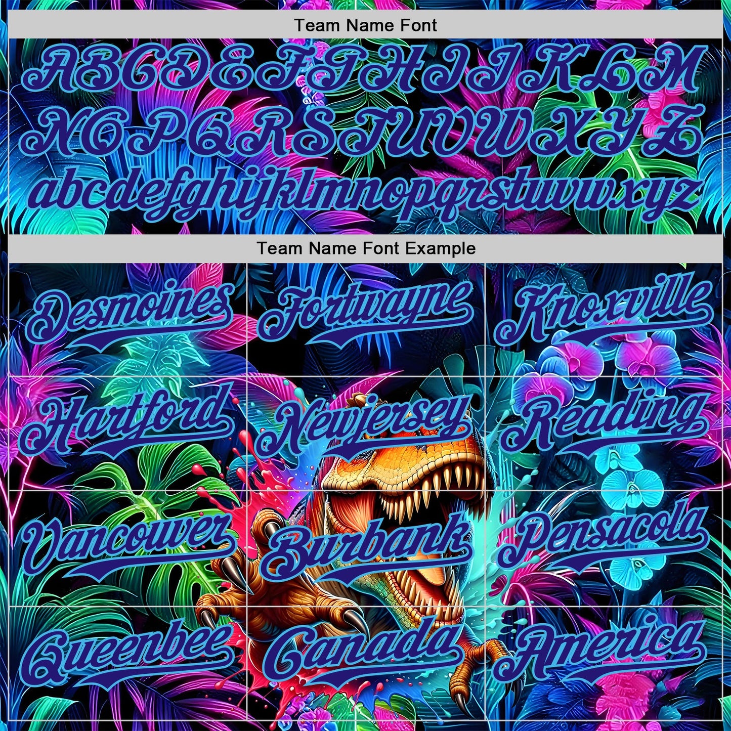 Custom Black Dark Purple-Sky Blue Cyber Tropical Palm Trees Music Festival Gothic Fantasy Authentic Baseball Jersey view 4