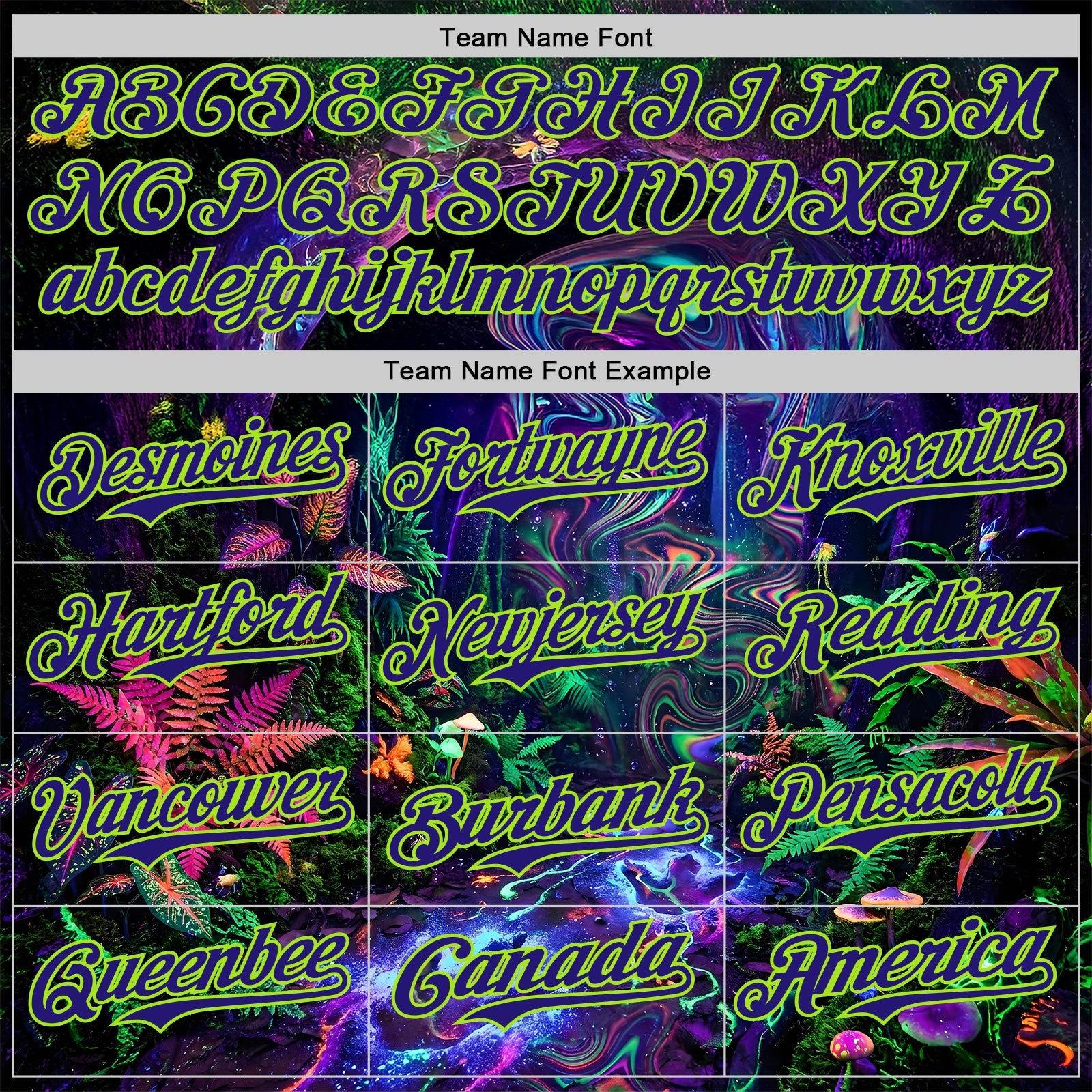 Custom Black Dark Purple-Neon Green Cyber Tropical Palm Trees Music Festival Gothic Fantasy Authentic Baseball Jersey view 4