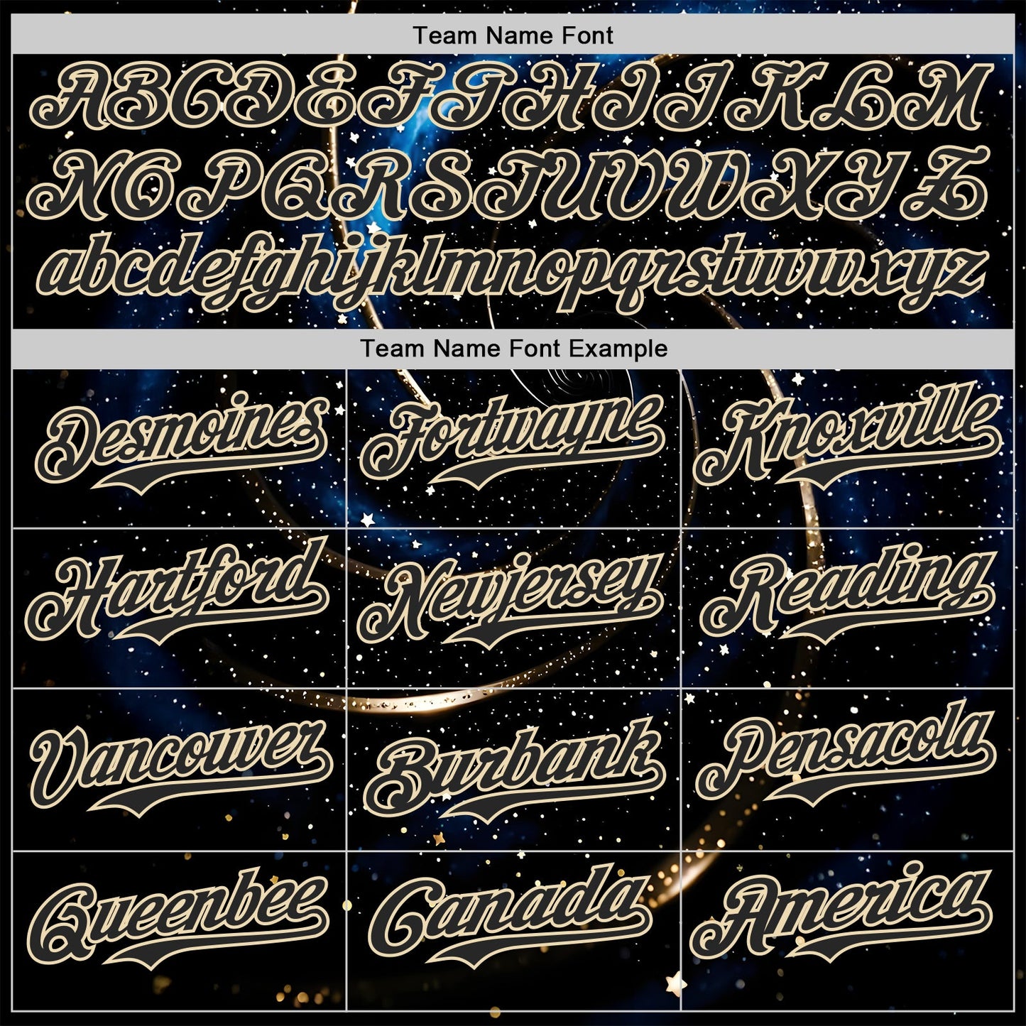 Custom Black-Cream Galaxy Star Authentic Baseball Jersey view 4