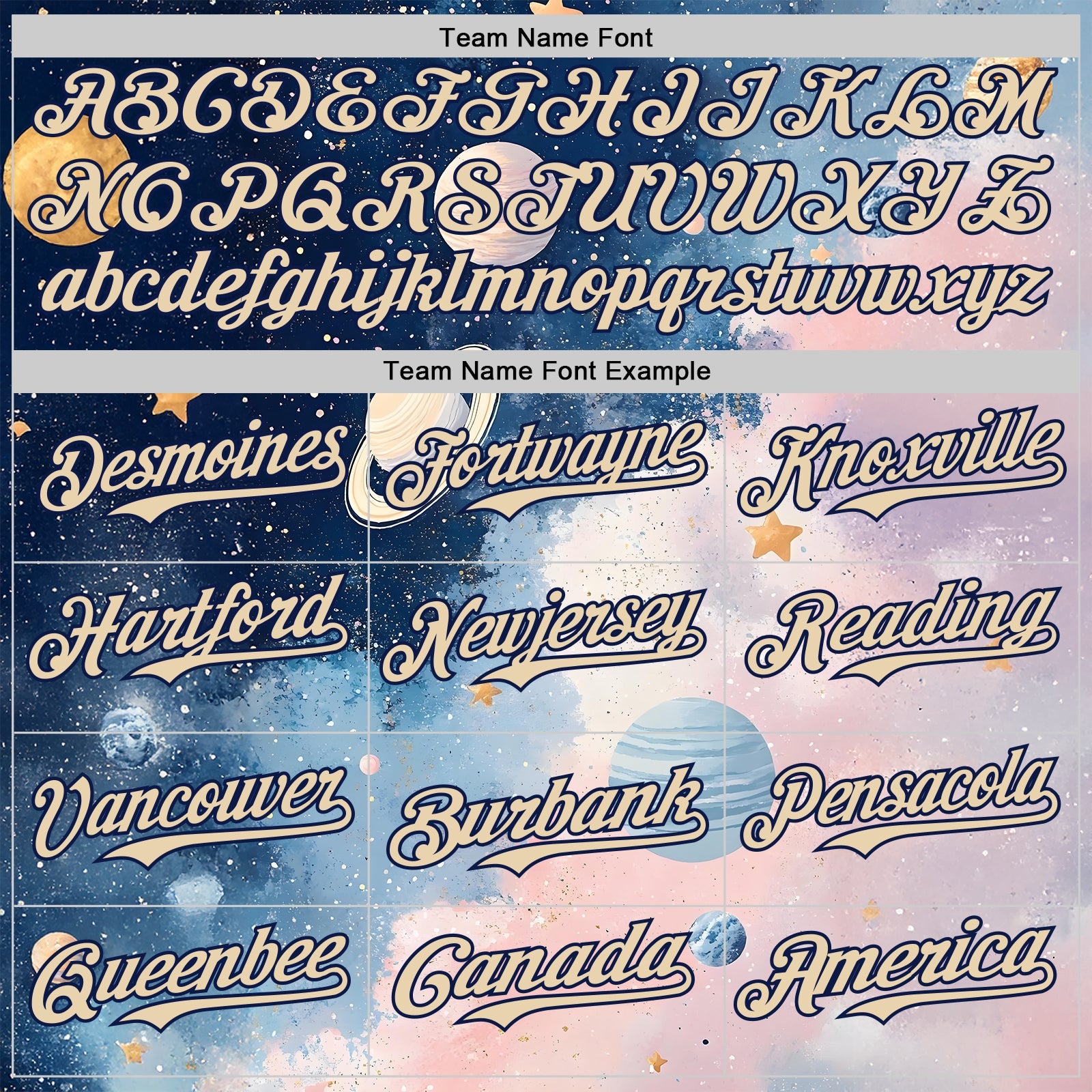 Custom Blue City Cream Light Pink-Navy Galaxy Star Nebula Authentic Baseball Jersey view 4