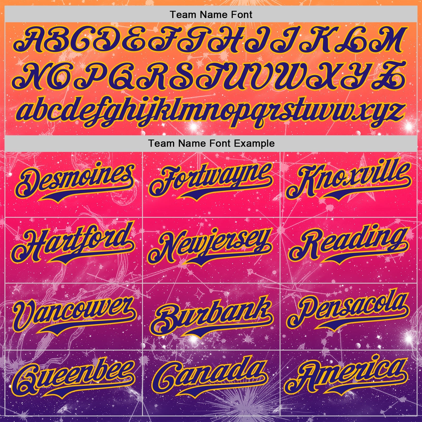 Custom Orange Dark Purple Red-Gold Galaxy Star Authentic Baseball Jersey view 4