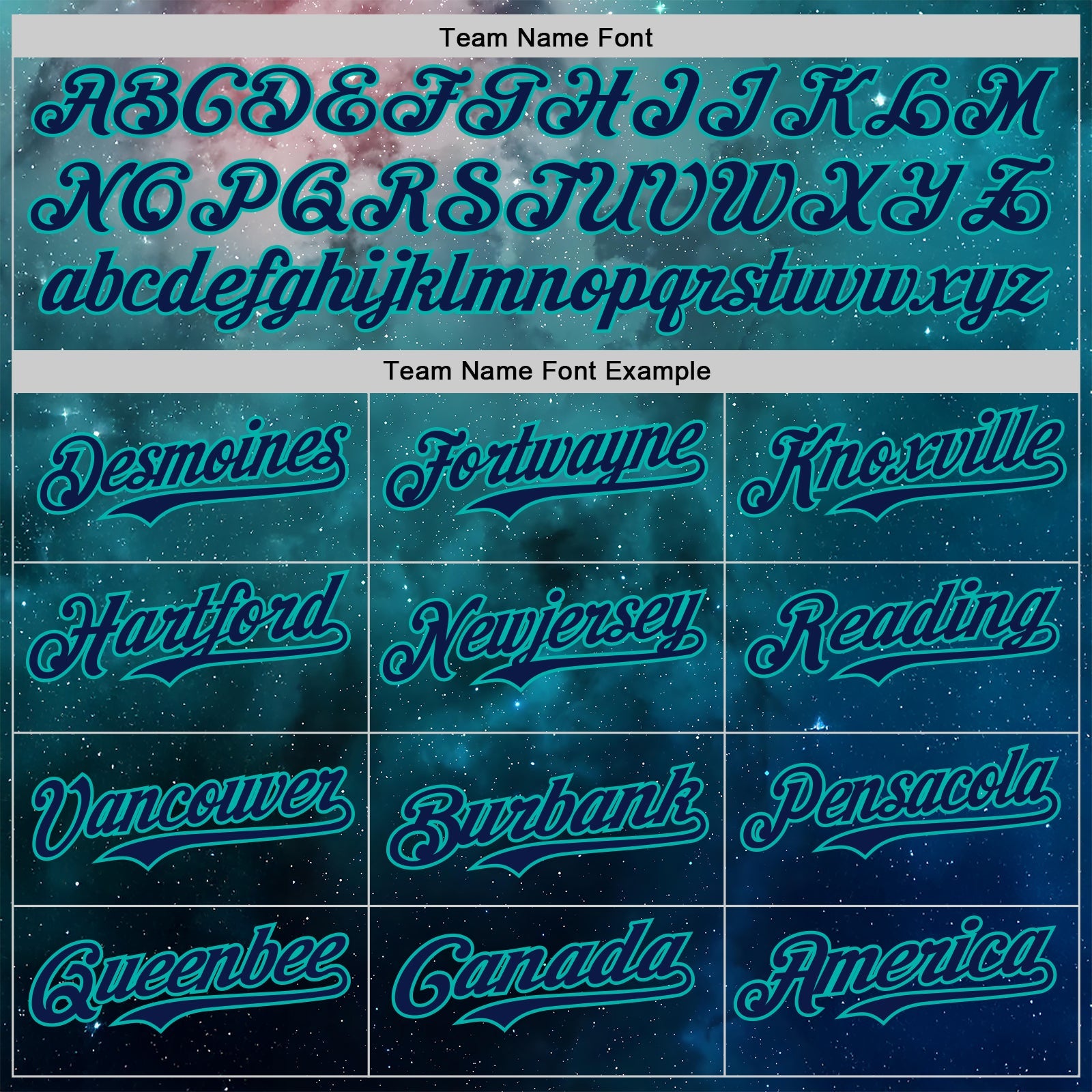 Custom Green Navy-Aqua Galaxy Star Nebula Authentic Baseball Jersey view 4