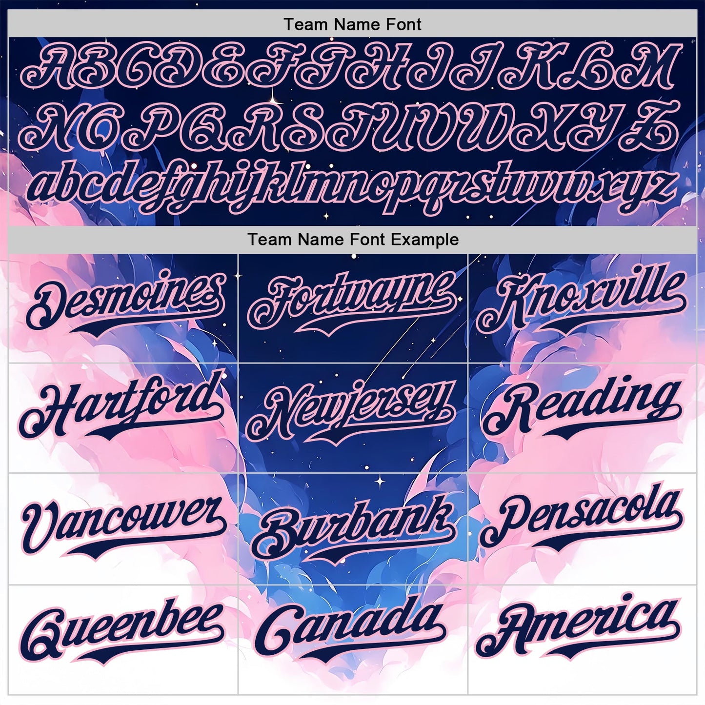 Custom Navy Blue-Light Pink Galaxy Star Nebula Authentic Baseball Jersey view 4