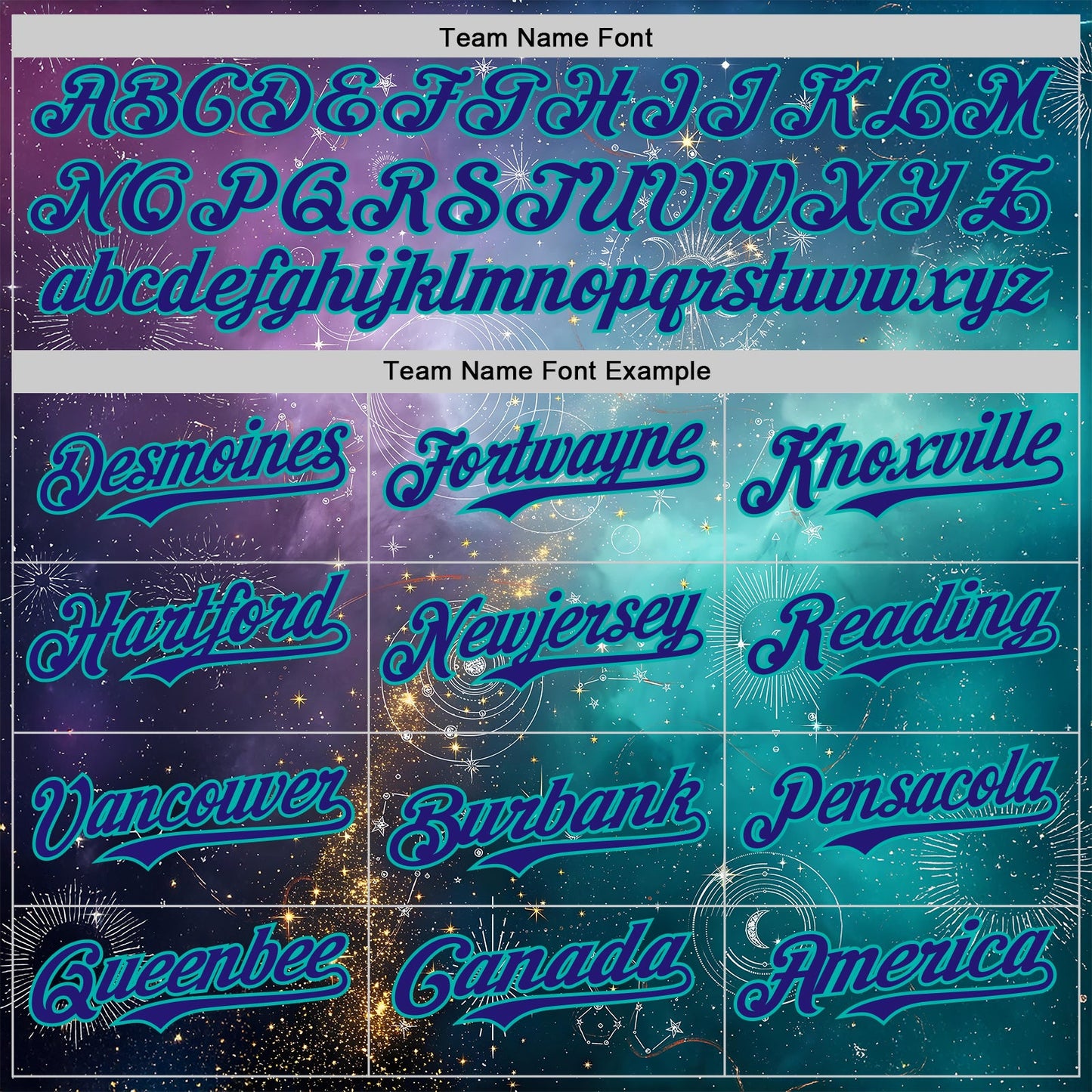 Custom Purple Dark Purple Gray-Aqua Galaxy Star Nebula Authentic Baseball Jersey view 4