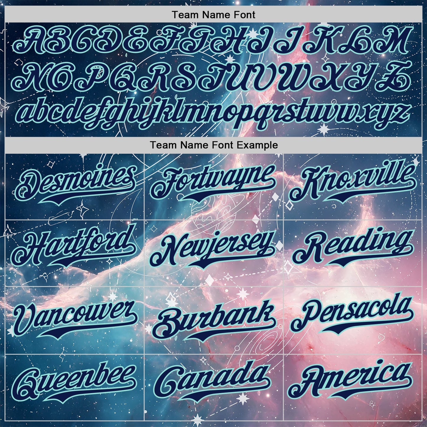 Custom Blue Navy Light Pink-Ice Blue Galaxy Star Nebula Authentic Baseball Jersey view 4