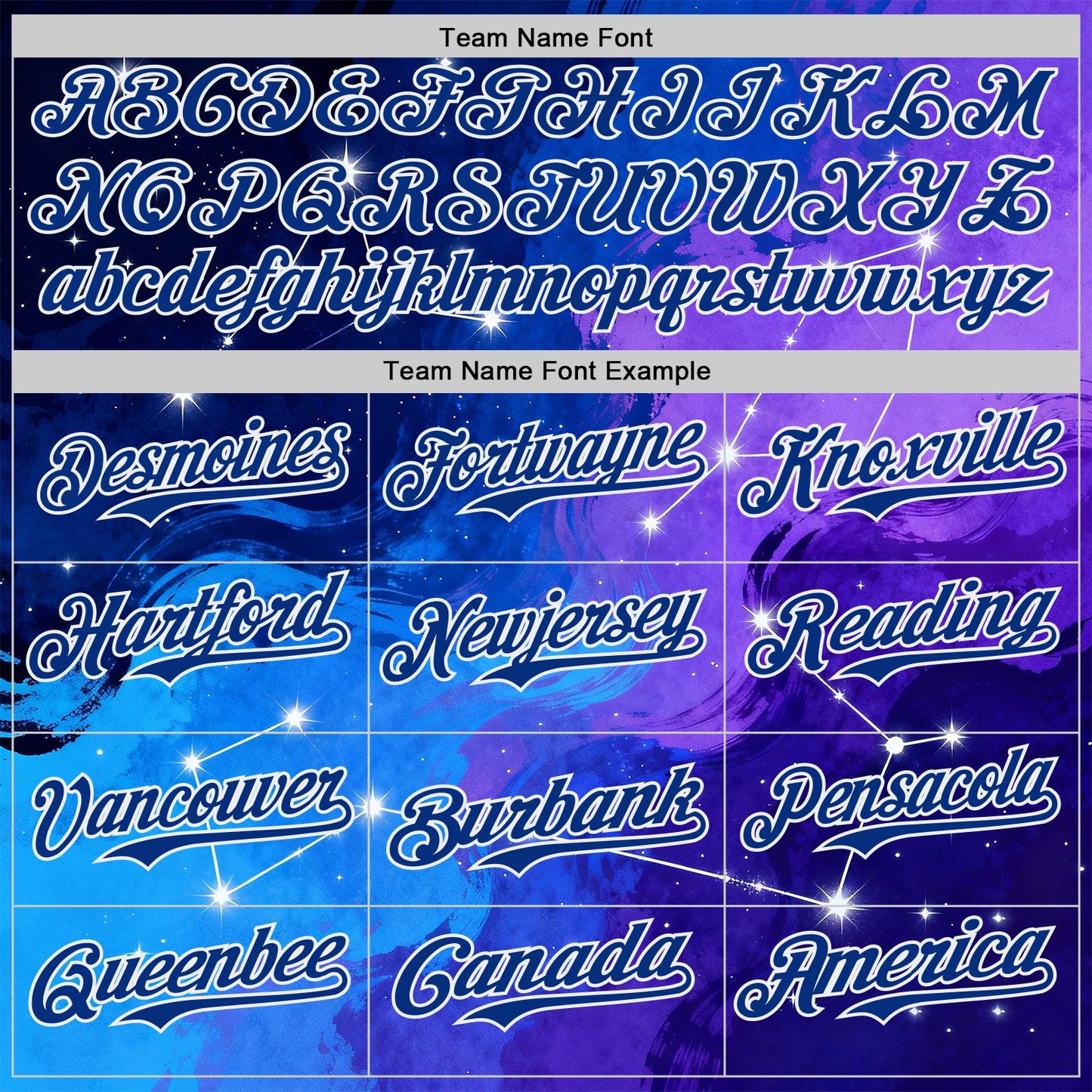 Custom Blue Royal Purple-White Galaxy Star Nebula Authentic Baseball Jersey view 4