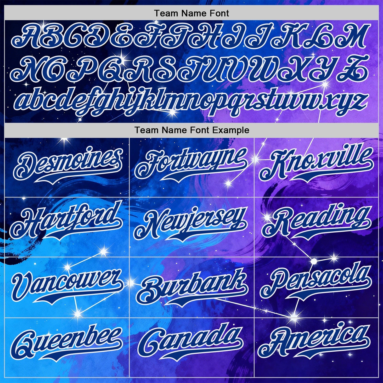 Custom Blue Royal Purple-White Galaxy Star Nebula Authentic Baseball Jersey view 4