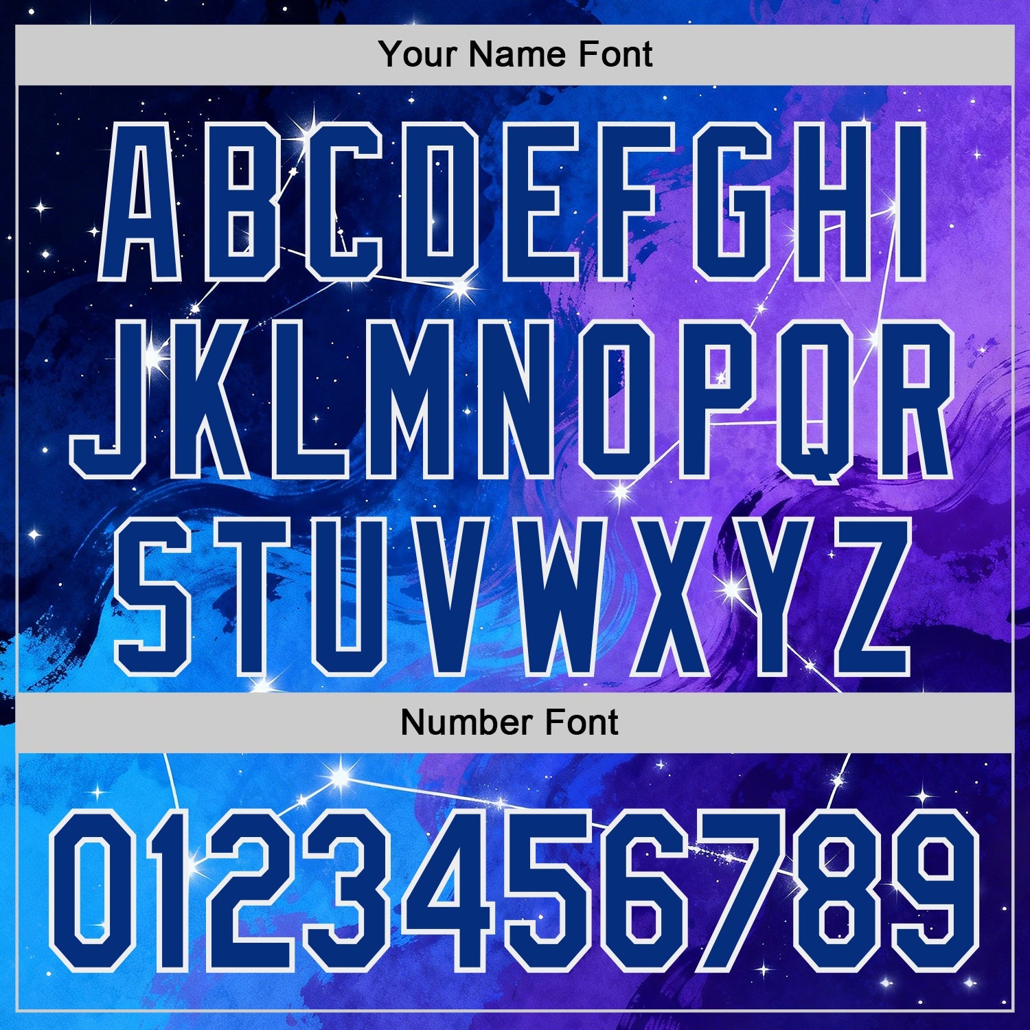 Custom Blue Royal Purple-White Galaxy Star Nebula Authentic Baseball Jersey view 5