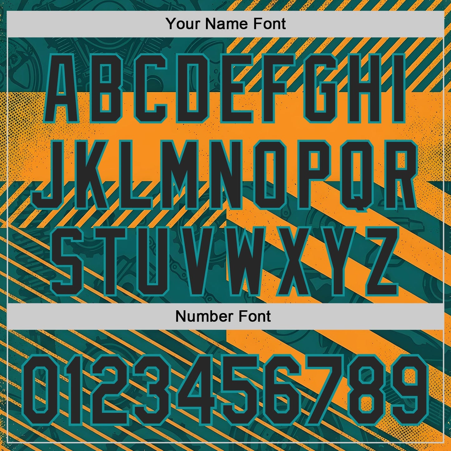 Custom Teal Black-Orange 3D Pattern Design Motorcycle Motocross Stripe Authentic Baseball Jersey view 5