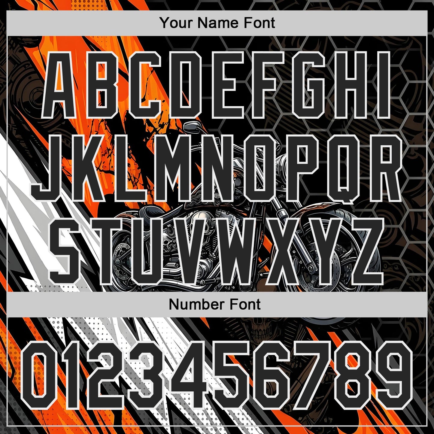 Custom Black Orange Gray-White 3D Pattern Design Motorcycle Motocross Skull Authentic Baseball Jersey view 5