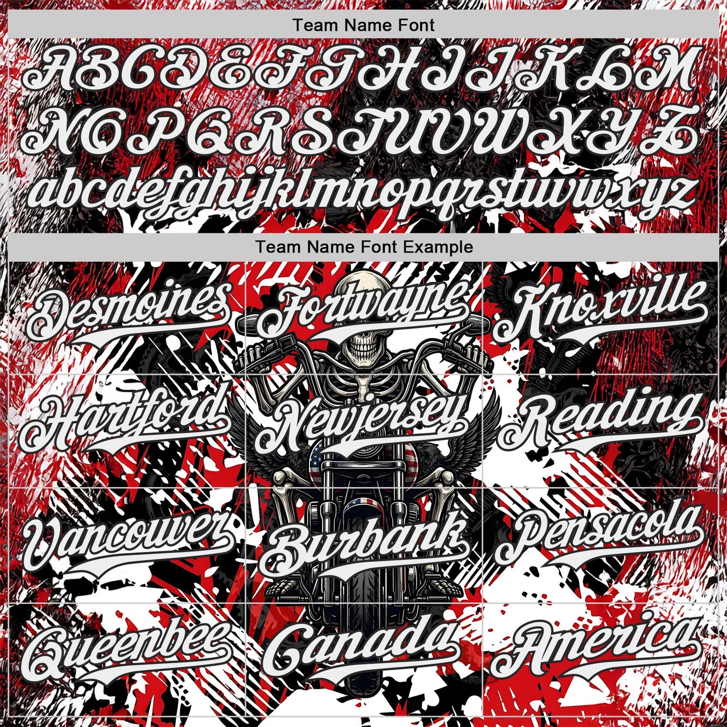 Custom Red White-Black 3D Pattern Design Motorcycle Motocross Skull Authentic Baseball Jersey view 4