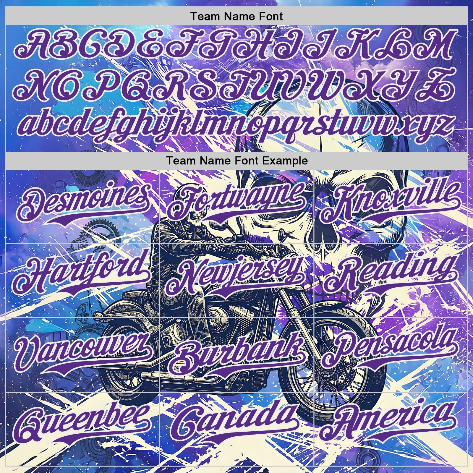 Custom Purple Cream-White 3D Pattern Design Motorcycle Motocross Skull Authentic Baseball Jersey view 4