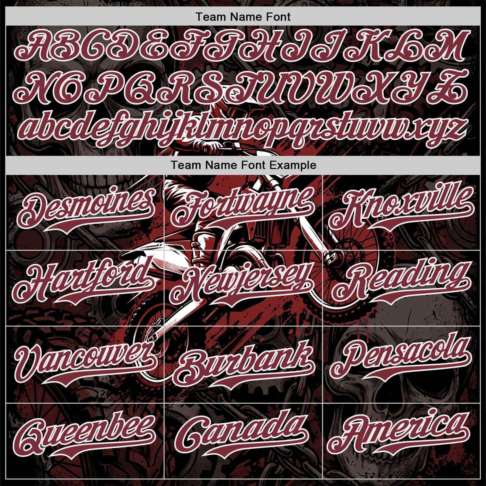 Custom Black Burgundy-White 3D Pattern Design Motorcycle Motocross Authentic Baseball Jersey view 4