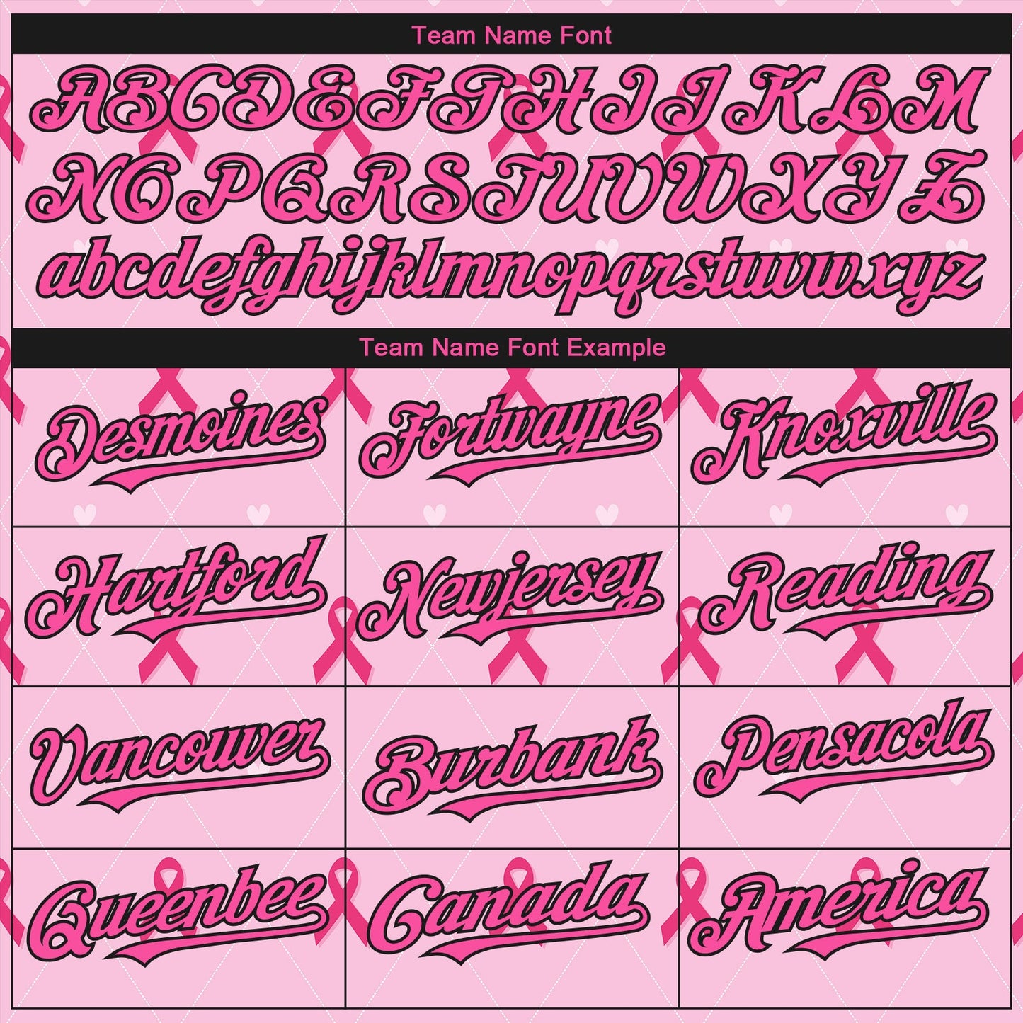 Custom Pink Black 3D Pink Ribbon Breast Cancer Awareness Month Women Health Care Support Authentic Baseball Jersey view 4