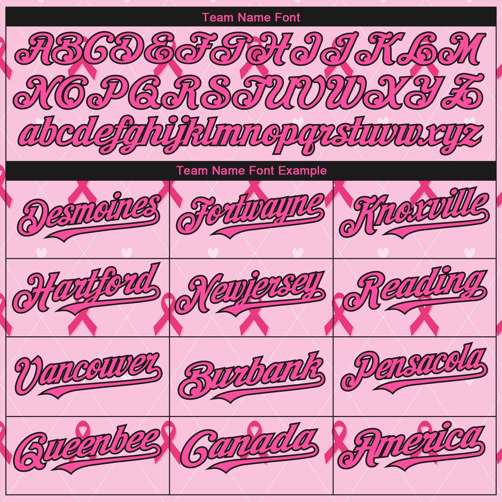 Custom Pink Black 3D Pink Ribbon Breast Cancer Awareness Month Women Health Care Support Authentic Baseball Jersey view 4