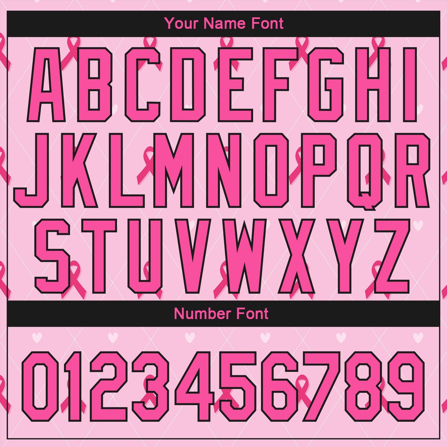Custom Pink Black 3D Pink Ribbon Breast Cancer Awareness Month Women Health Care Support Authentic Baseball Jersey view 5