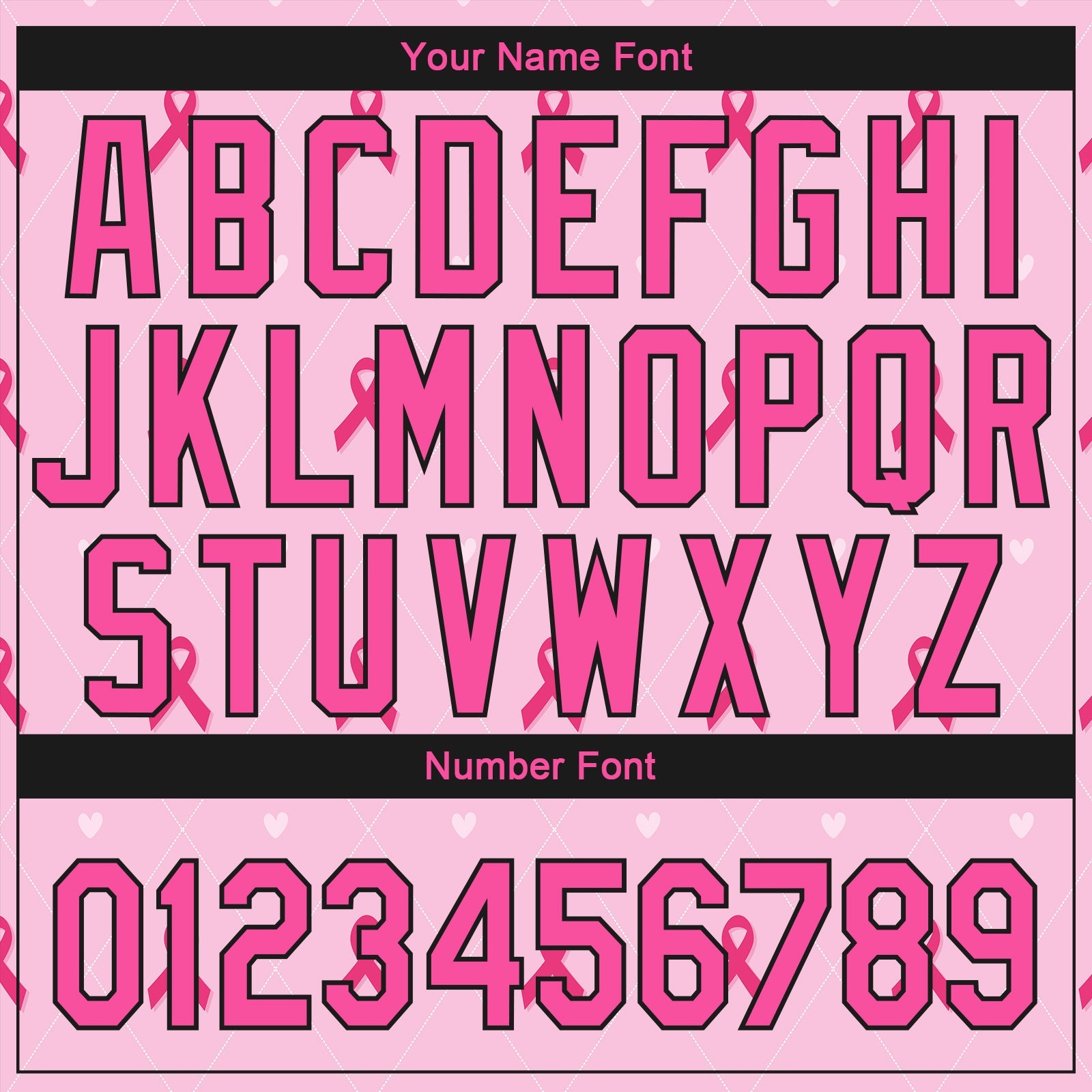 Custom Pink Black 3D Pink Ribbon Breast Cancer Awareness Month Women Health Care Support Authentic Baseball Jersey view 5