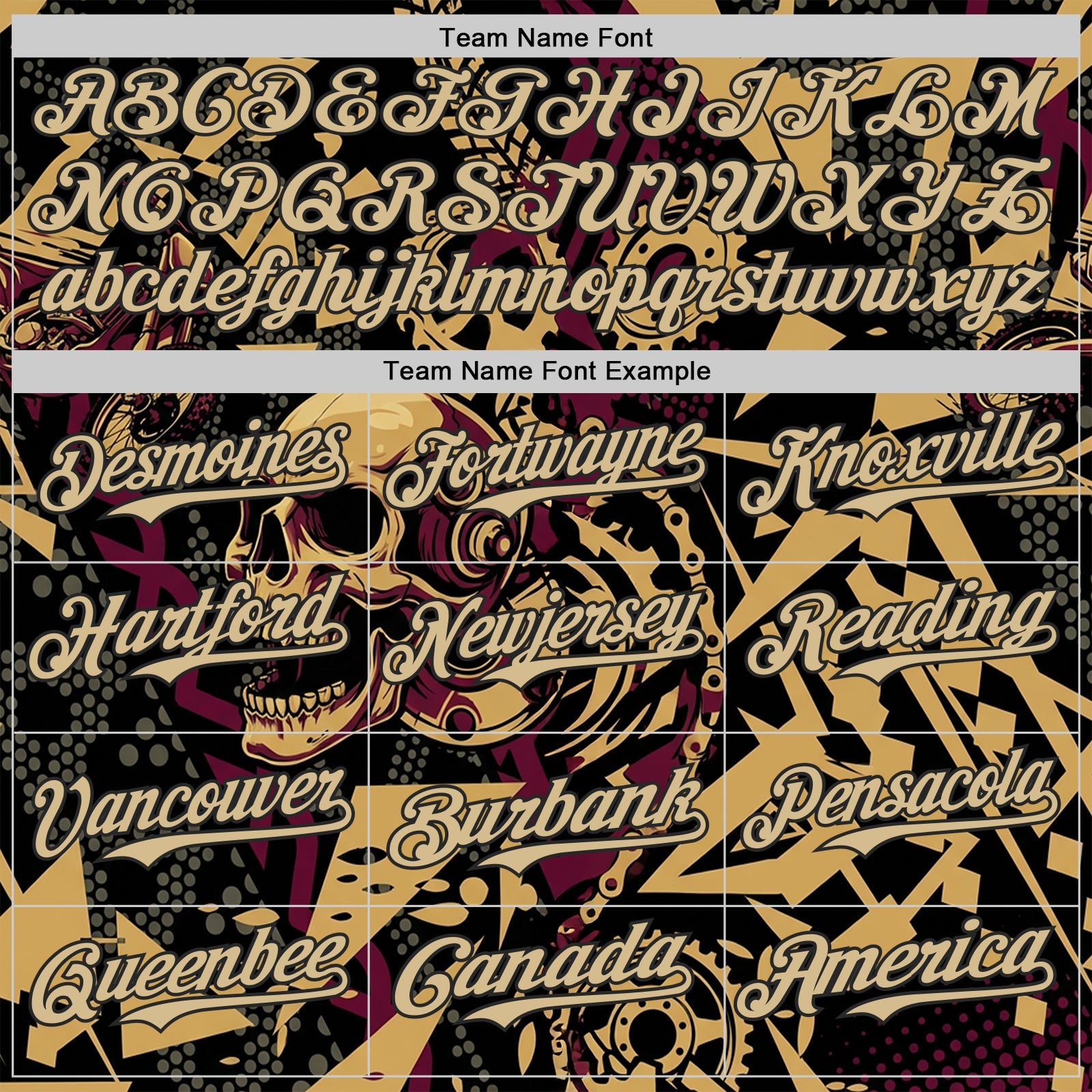 Custom Black Vegas Gold Old Gold-Red 3D Pattern Design Motorcycle Motocross Skull Authentic Baseball Jersey view 4