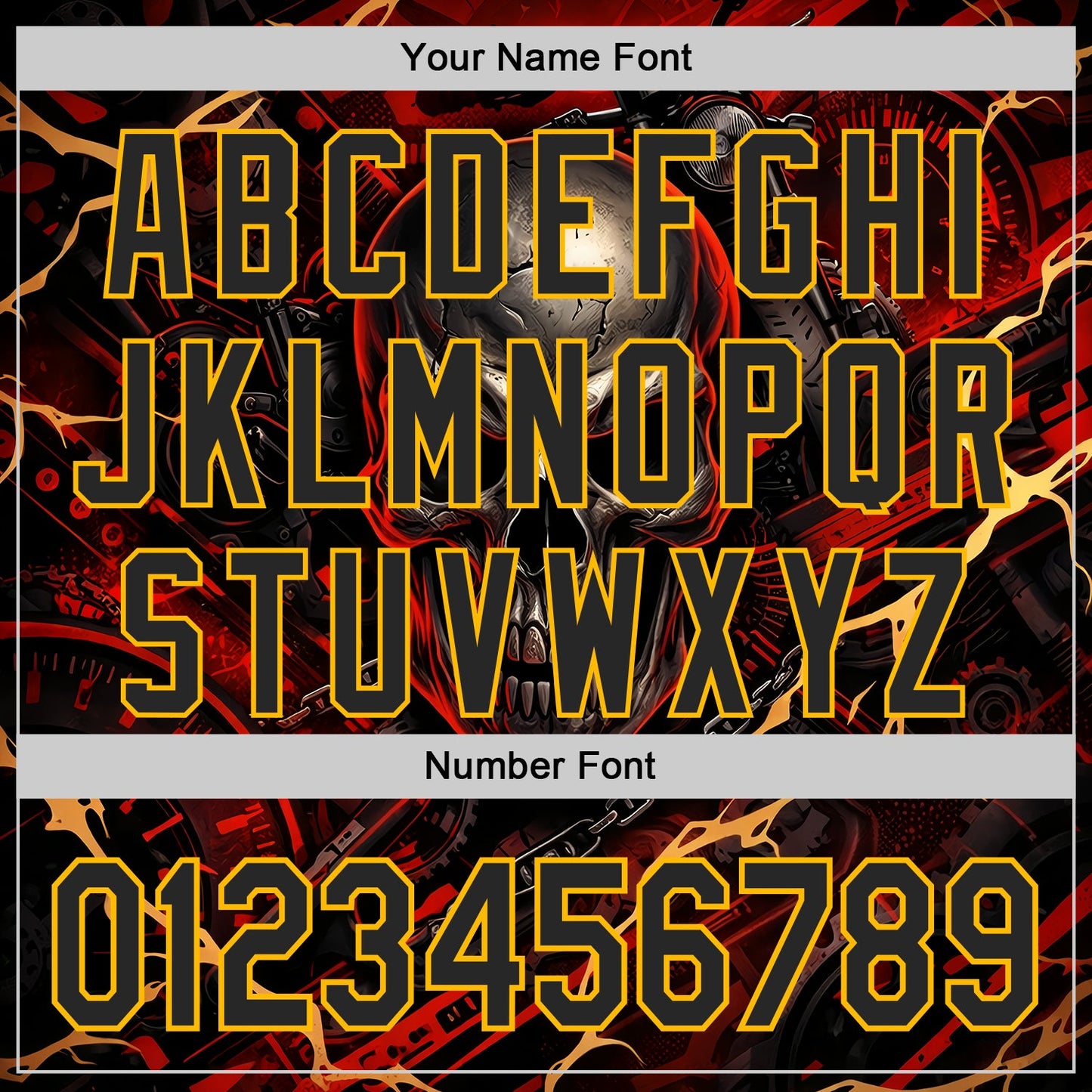 Custom Black Red-Gold 3D Pattern Design Motorcycle Motocross Skull Authentic Baseball Jersey view 5