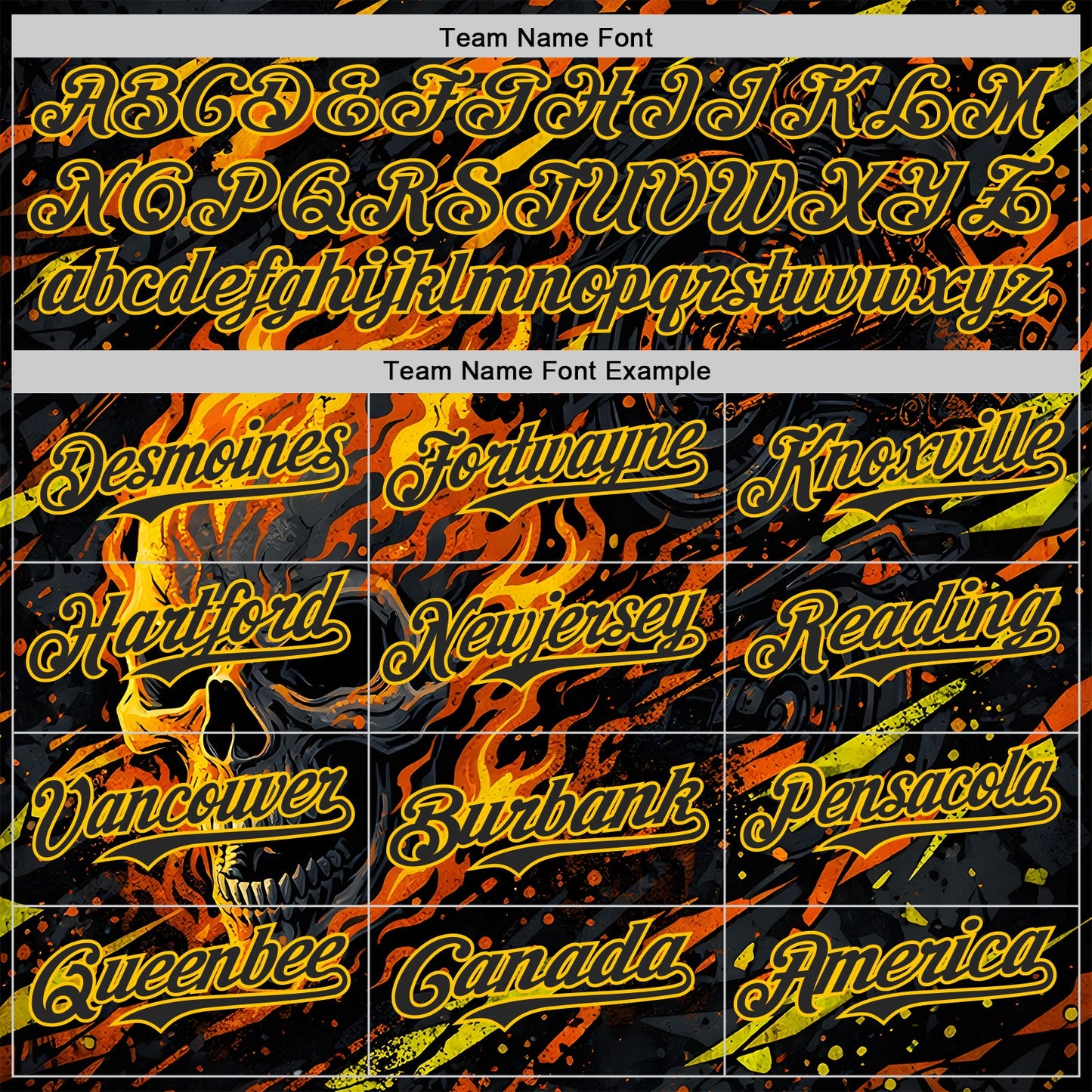 Custom Black Red-Yellow 3D Pattern Design Motorcycle Motocross Skull Flame Authentic Baseball Jersey view 4
