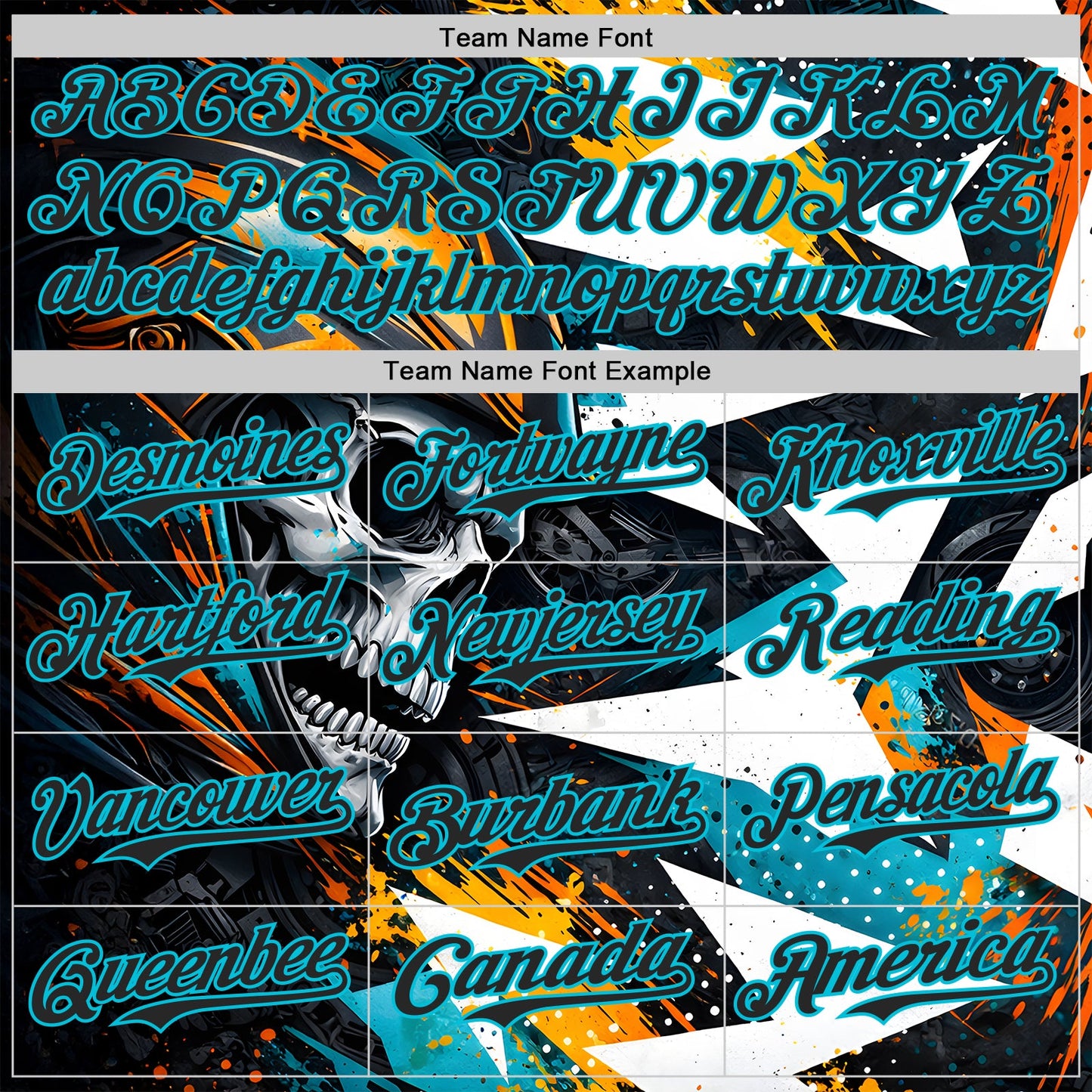 Custom Black Yellow-Lakes Blue 3D Pattern Design Motorcycle Motocross Skull Authentic Baseball Jersey view 4