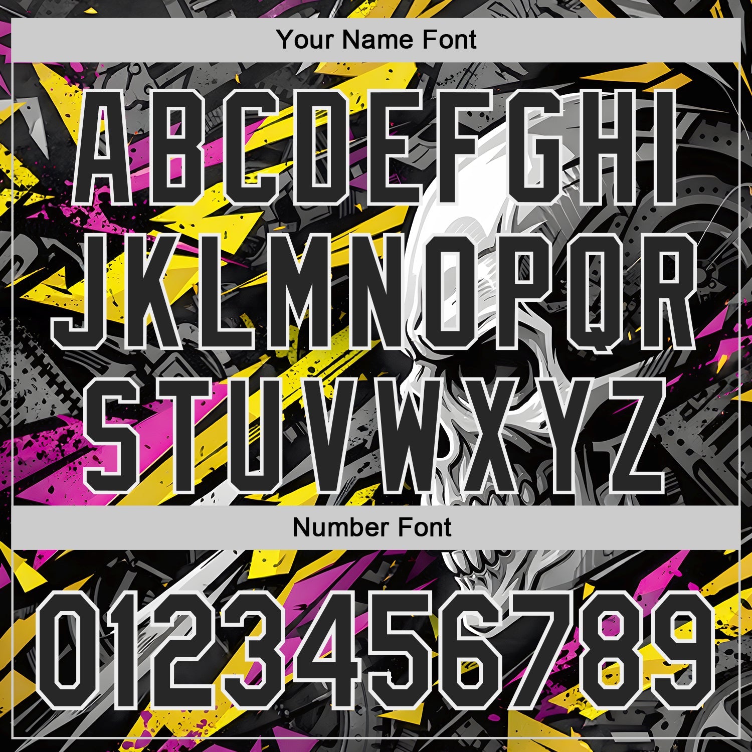 Custom Black Yellow Deep Pink-White 3D Pattern Design Motorcycle Motocross Skull Authentic Baseball Jersey view 5