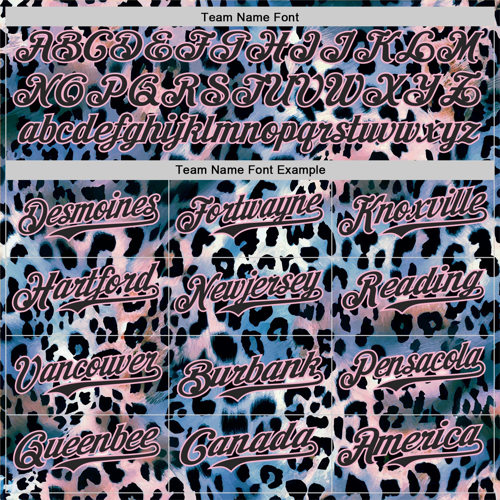 Custom Blue Black-Light Pink Leopard Print Authentic Baseball Jersey view 4
